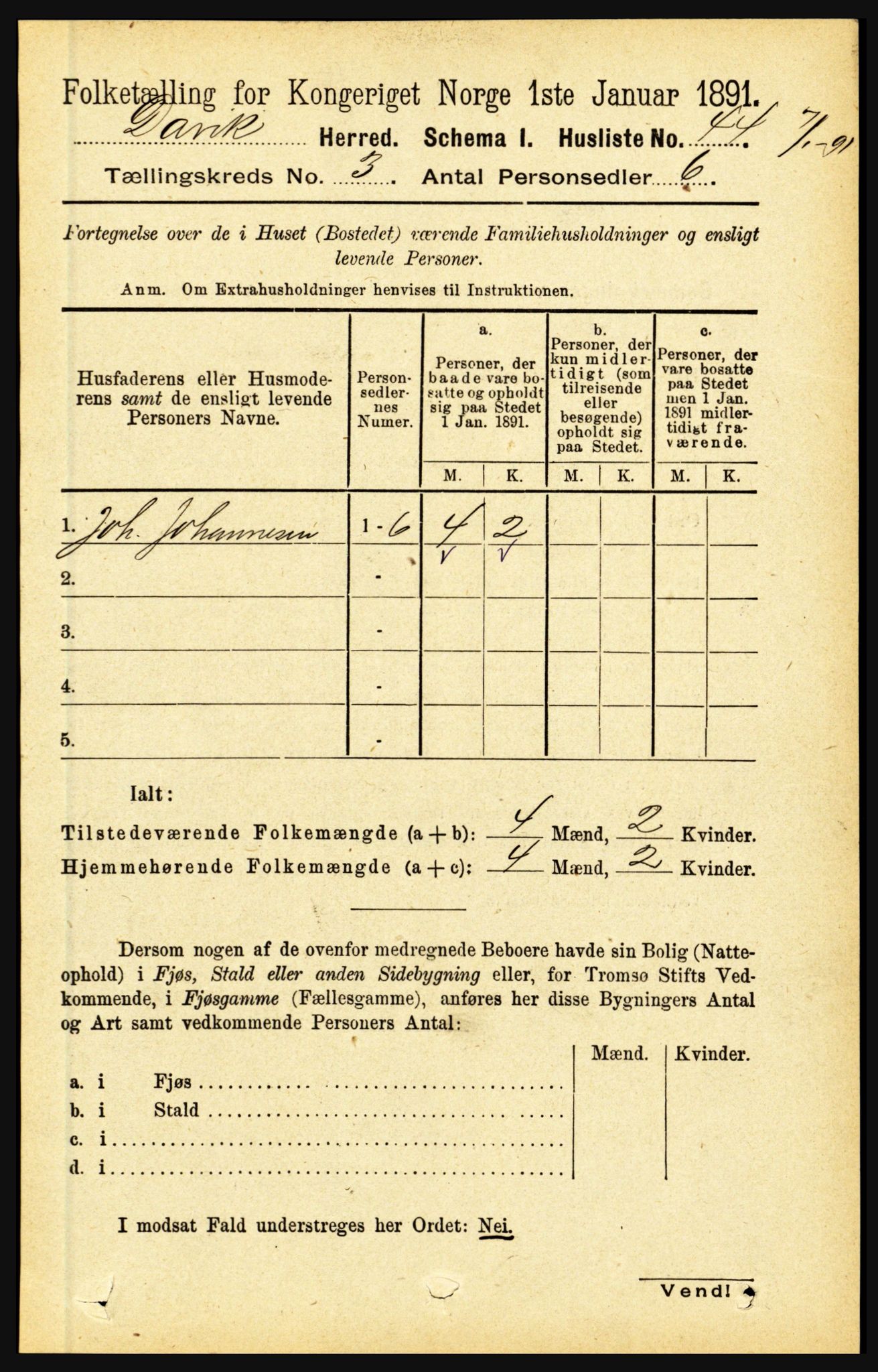 RA, 1891 census for 1442 Davik, 1891, p. 973