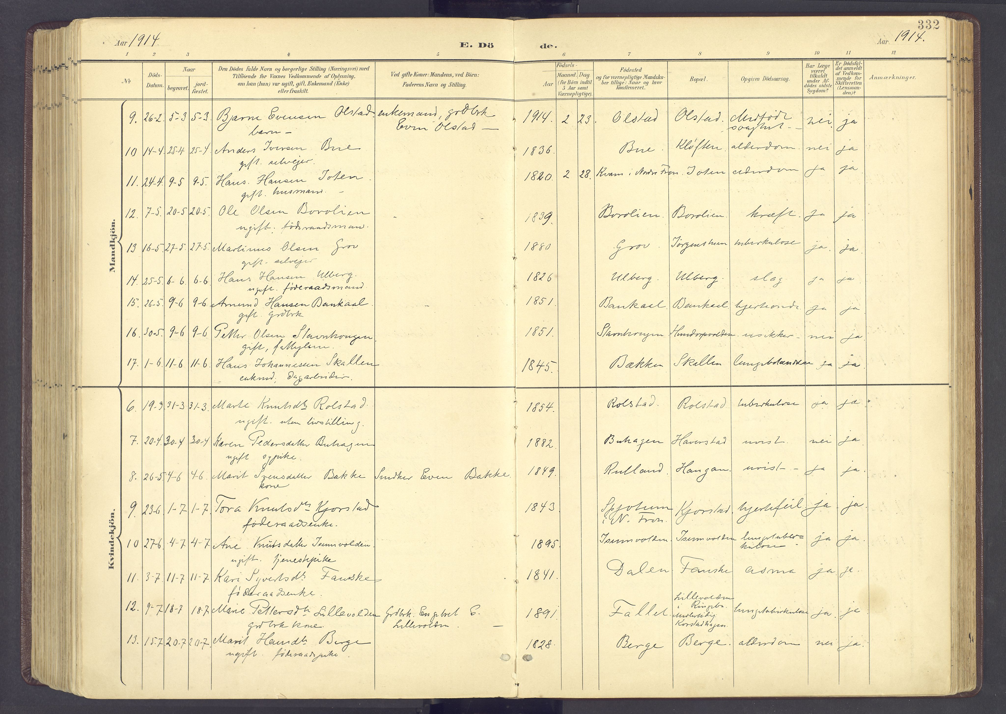 Sør-Fron prestekontor, AV/SAH-PREST-010/H/Ha/Haa/L0004: Parish register (official) no. 4, 1898-1919, p. 332