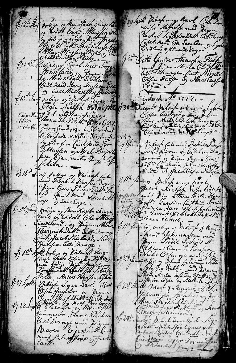 Flekkefjord sokneprestkontor, SAK/1111-0012/F/Fa/Fac/L0001: Parish register (official) no. A 1, 1773-1806, p. 70-71