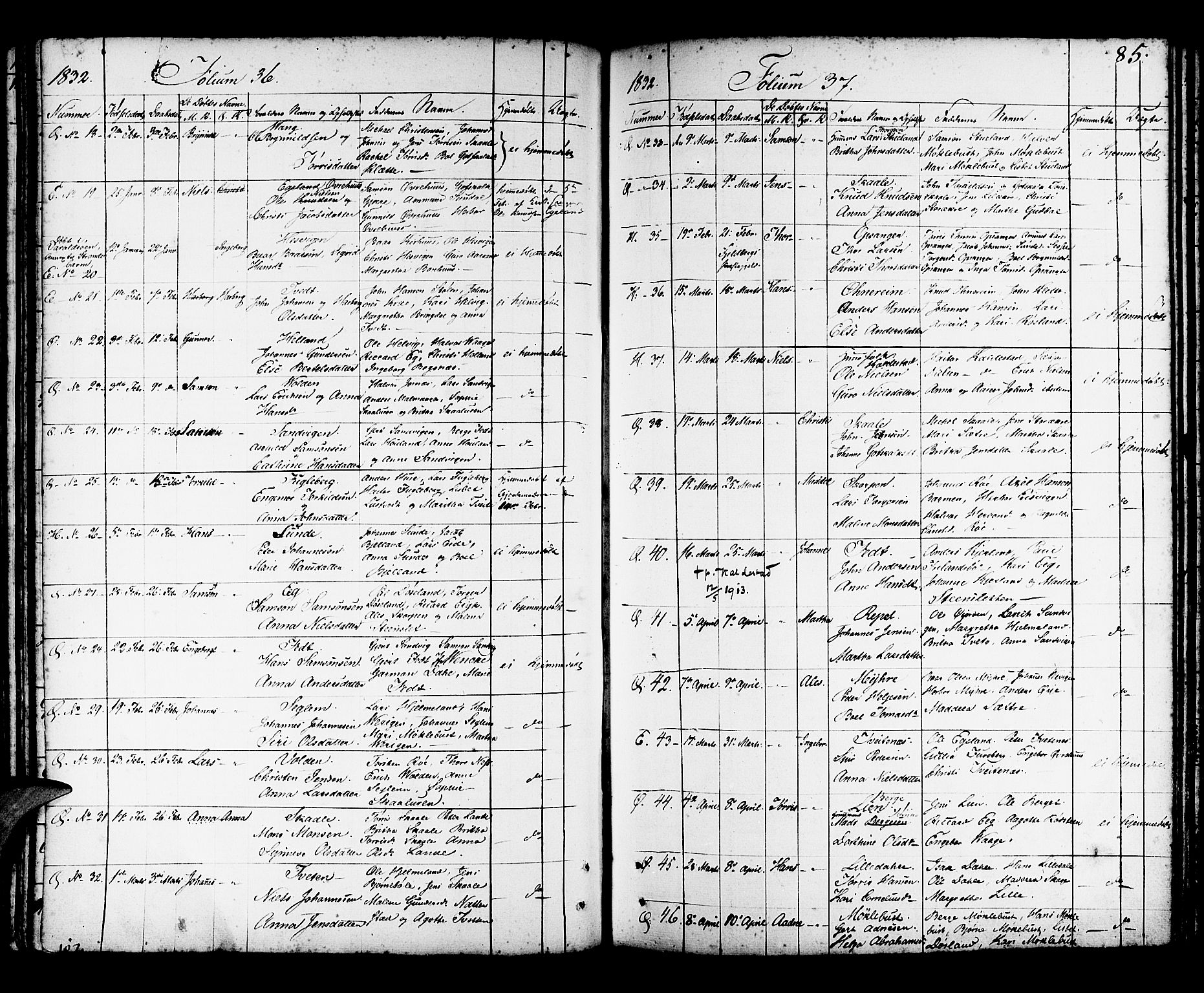 Kvinnherad sokneprestembete, SAB/A-76401/H/Haa: Parish register (official) no. A 5, 1811-1835, p. 85