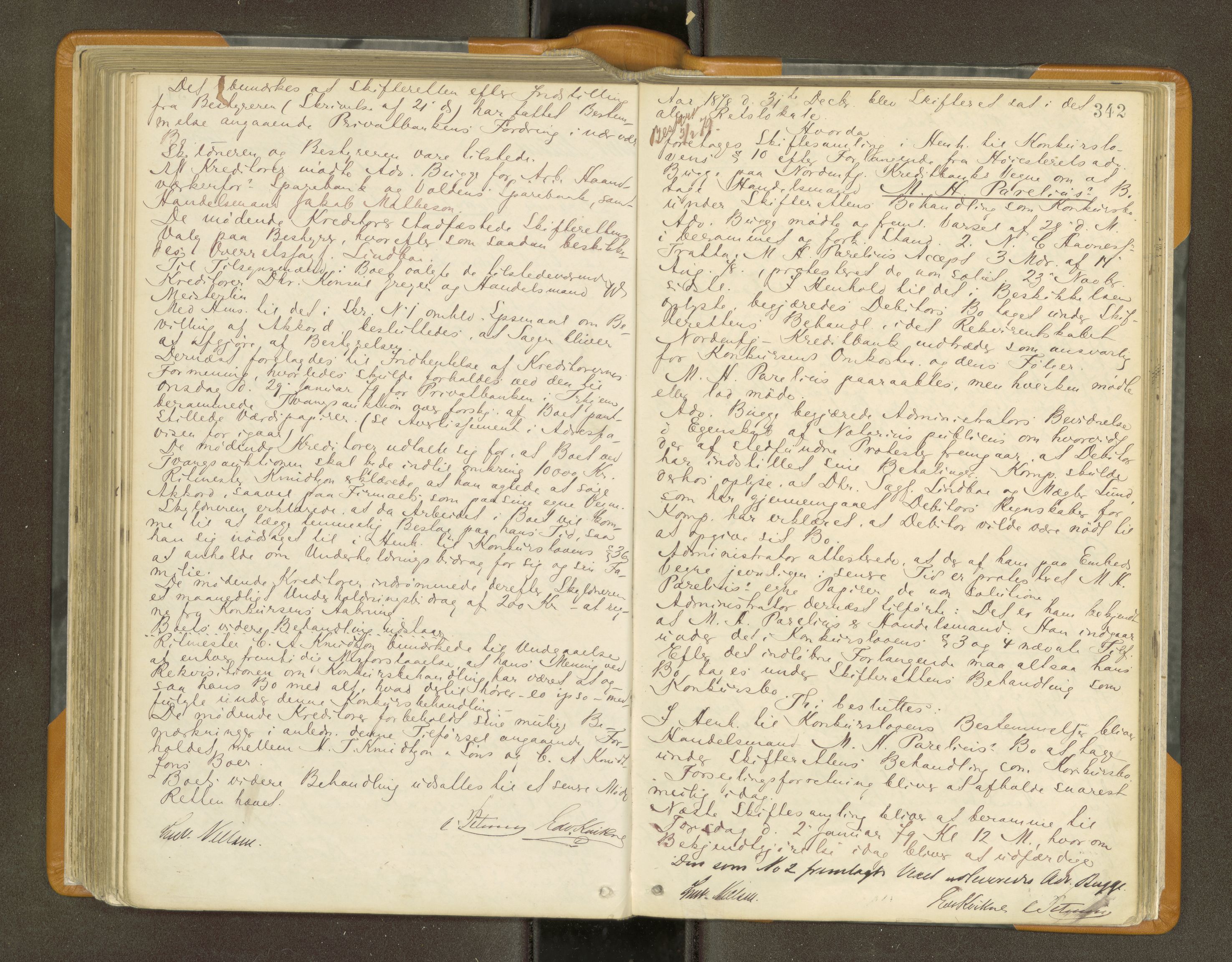 Trondheim byfogd, AV/SAT-A-0003/1/3/3B/L0008: Skiftebehandlingsprotokoll (u/ register) U, 1874-1881, p. 342
