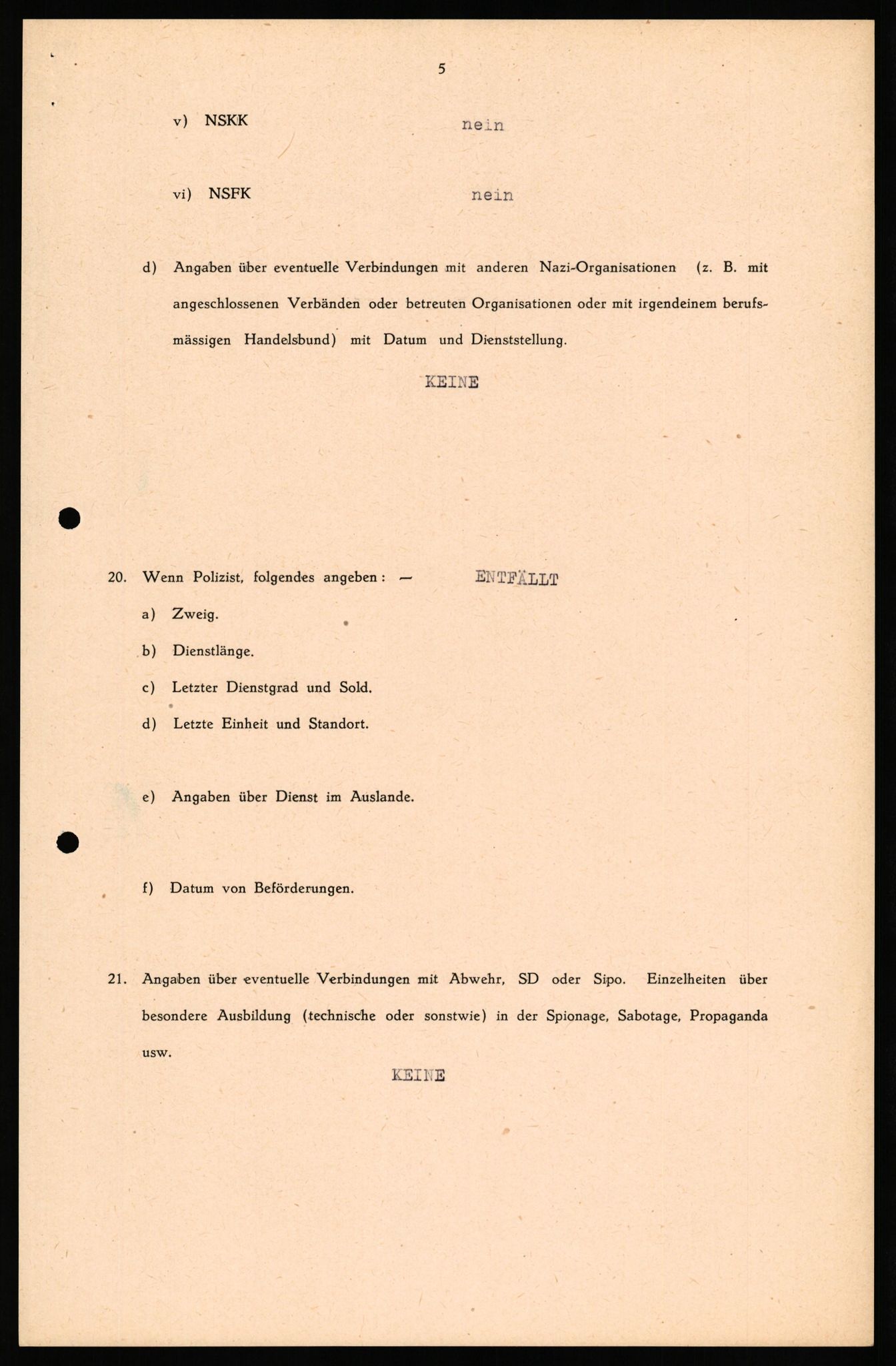 Forsvaret, Forsvarets overkommando II, AV/RA-RAFA-3915/D/Db/L0039: CI Questionaires. Tyske okkupasjonsstyrker i Norge. Østerrikere., 1945-1946, p. 129