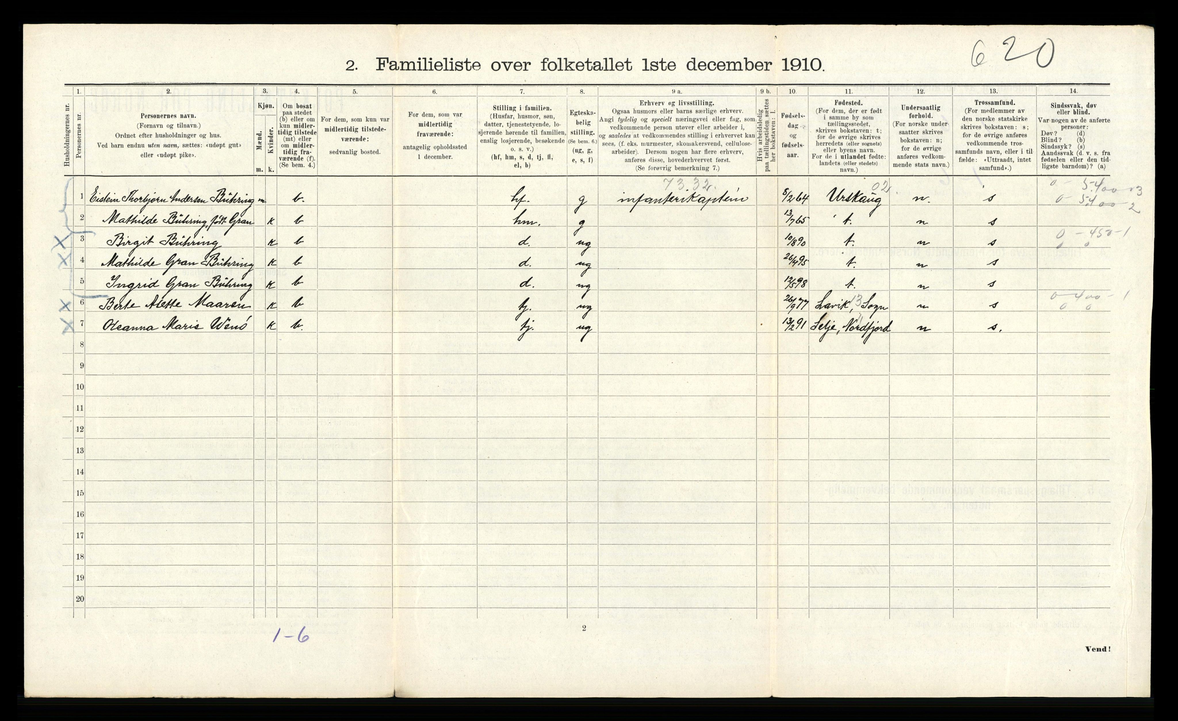 RA, 1910 census for Bergen, 1910, p. 1002