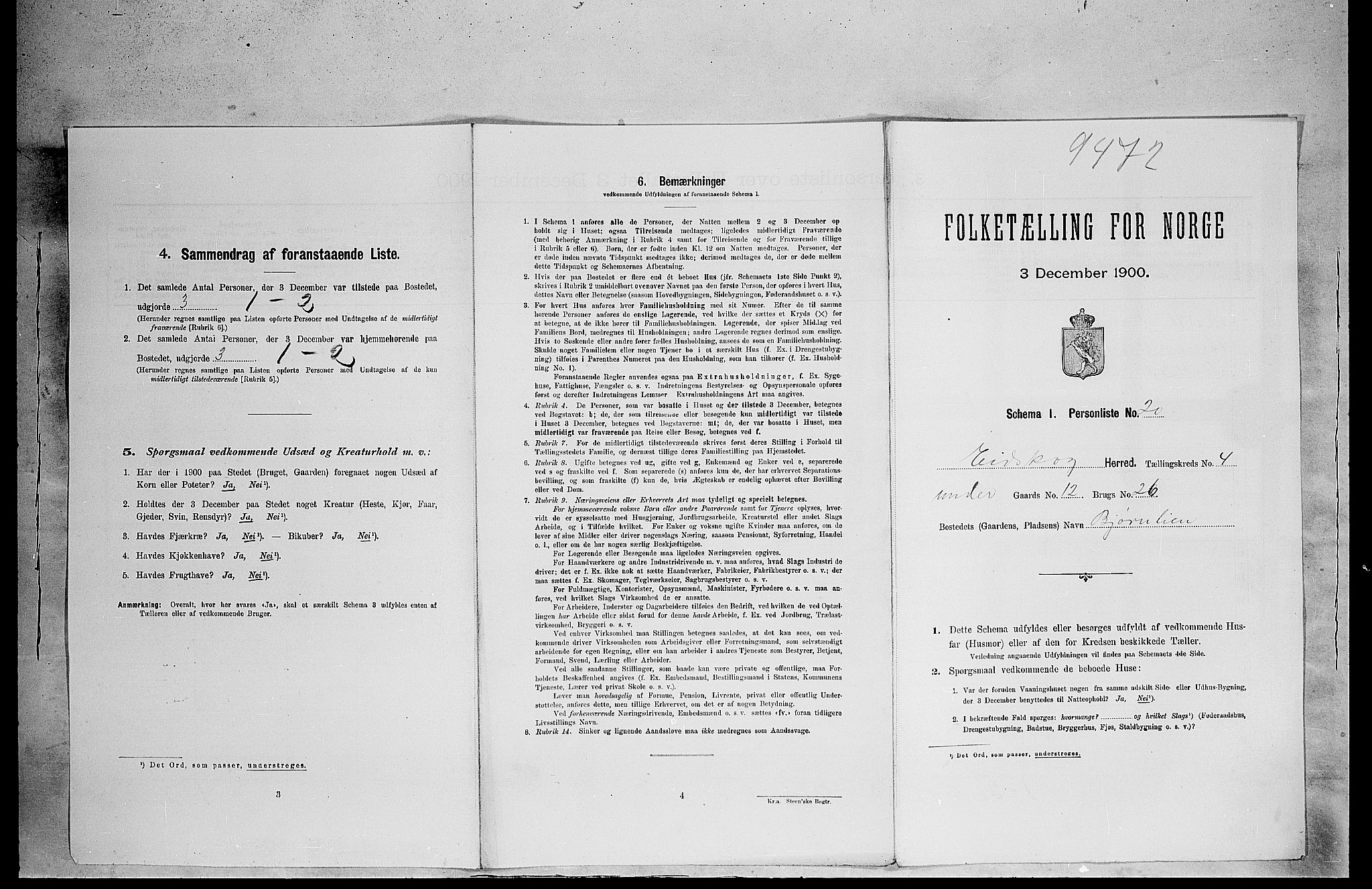 SAH, 1900 census for Eidskog, 1900, p. 538