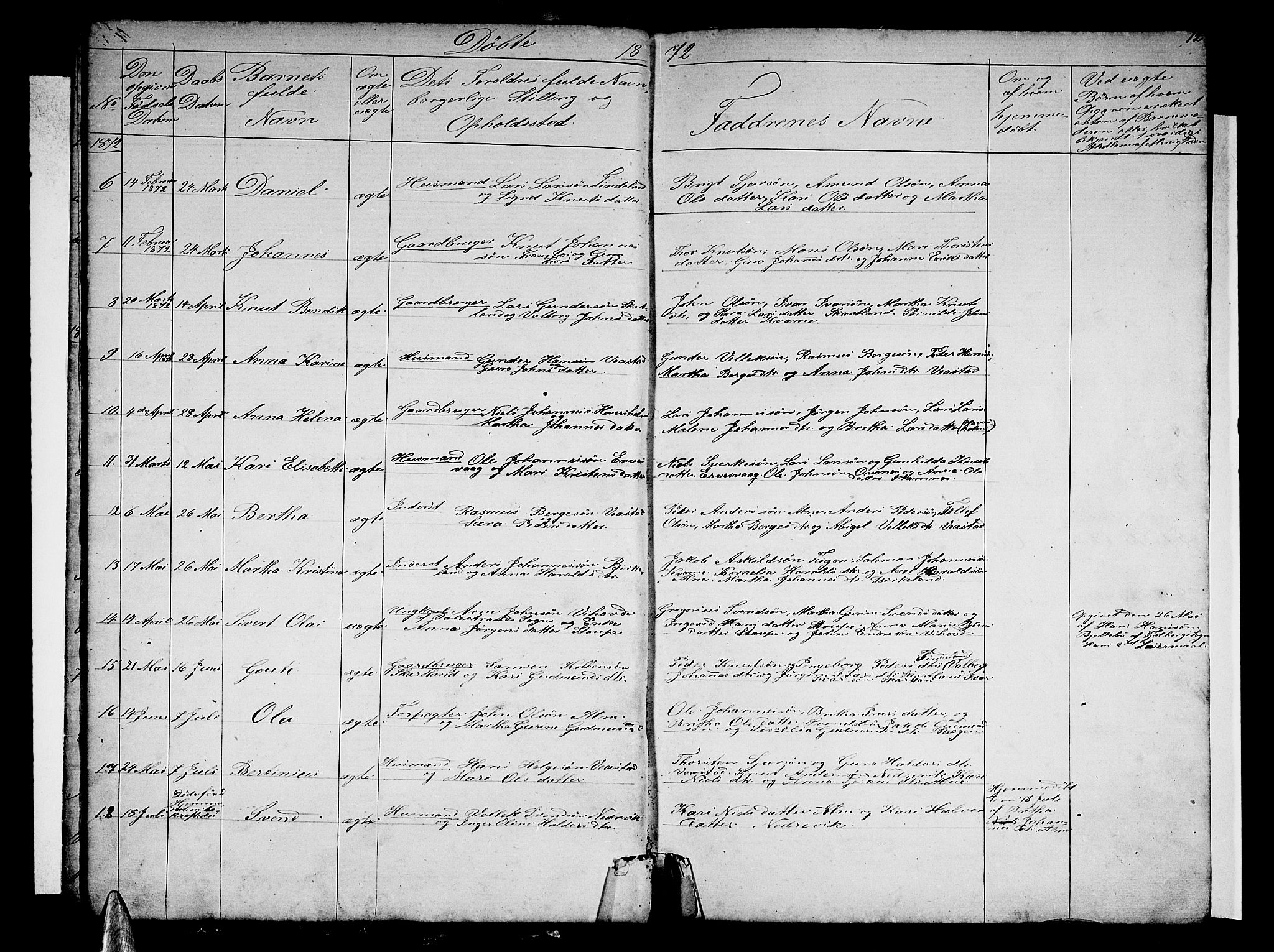 Sveio Sokneprestembete, AV/SAB-A-78501/H/Hab: Parish register (copy) no. C 2, 1866-1886, p. 12