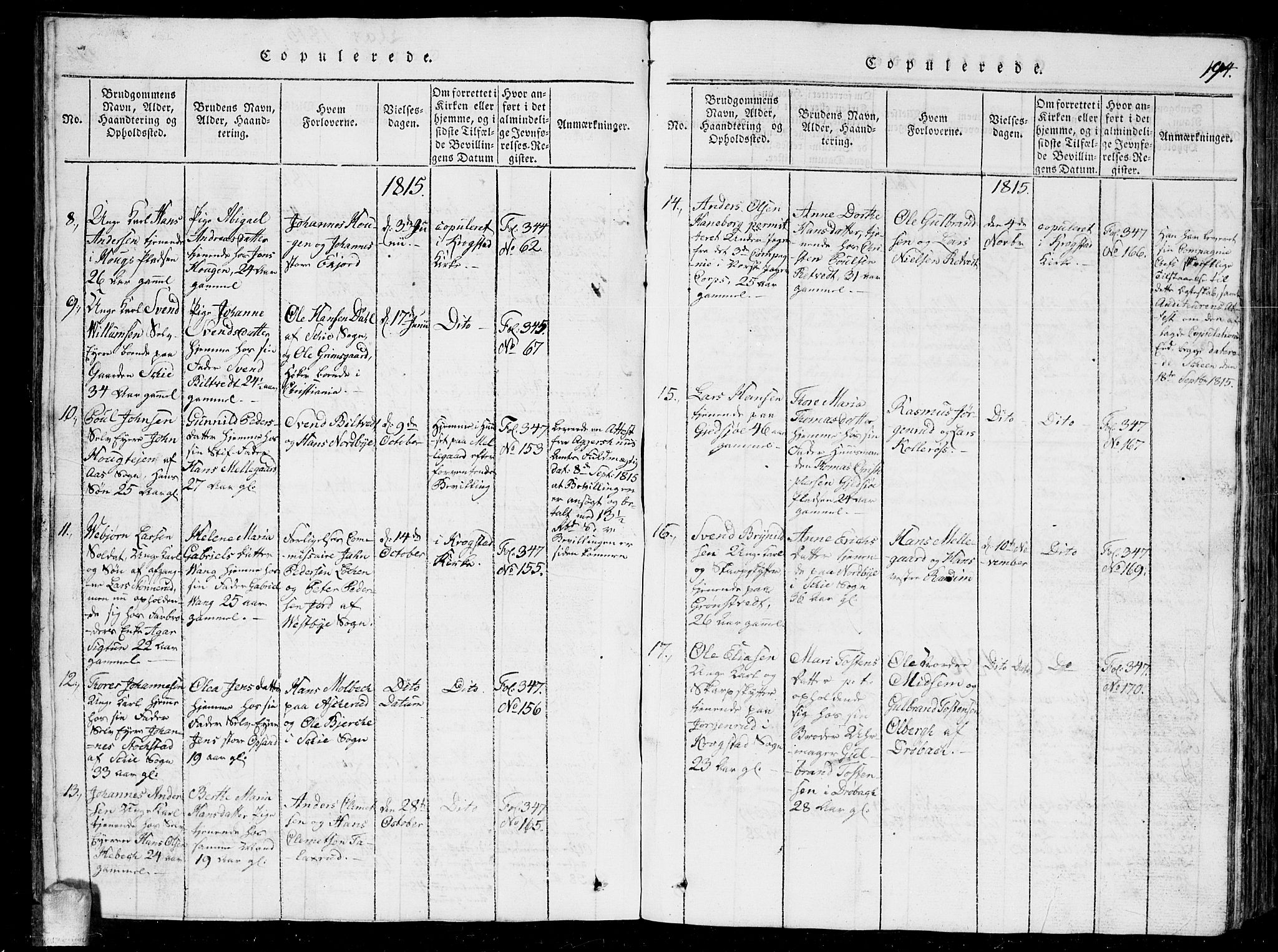 Kråkstad prestekontor Kirkebøker, AV/SAO-A-10125a/G/Ga/L0001: Parish register (copy) no. I 1, 1813-1824, p. 194