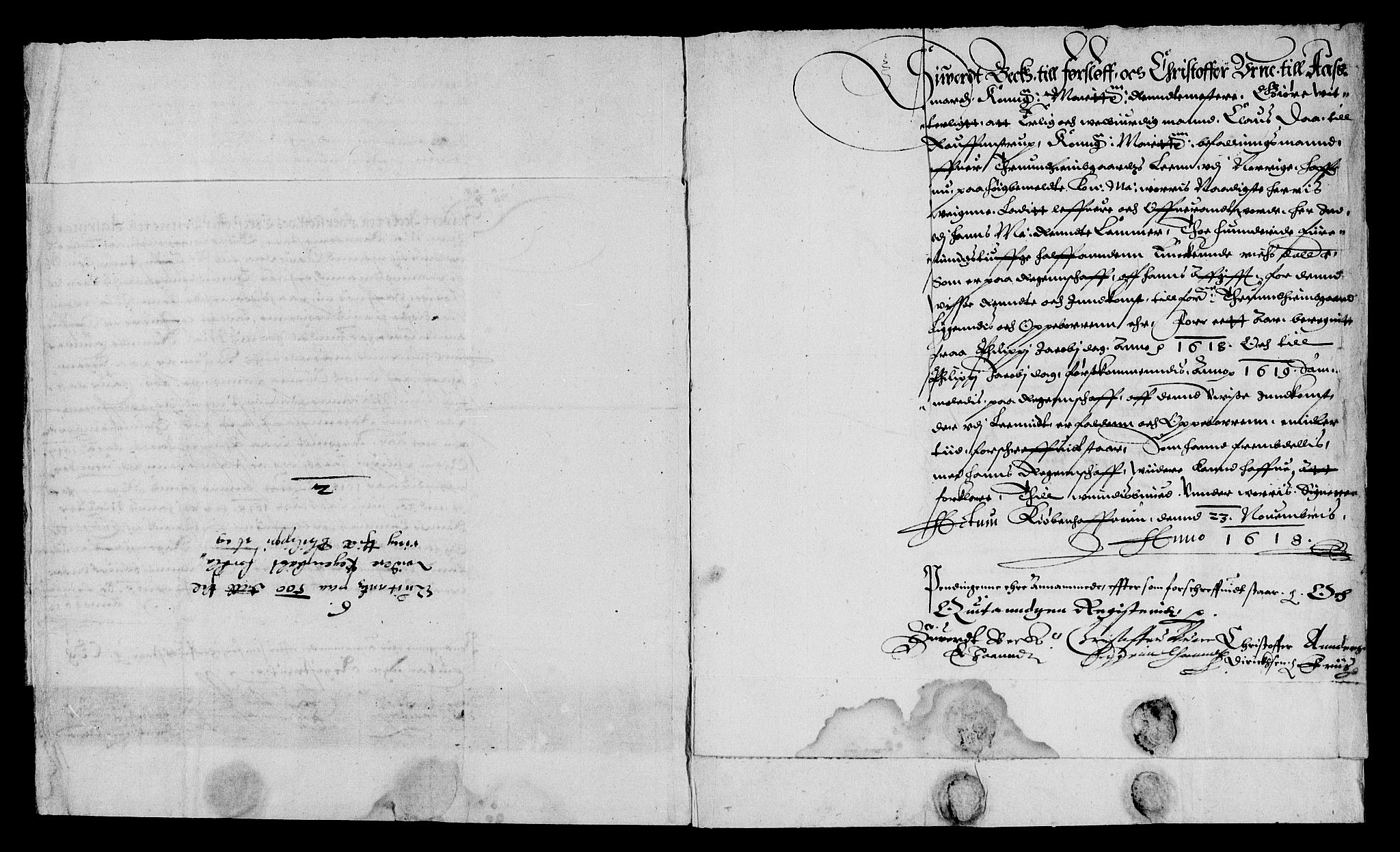 Rentekammeret inntil 1814, Reviderte regnskaper, Lensregnskaper, AV/RA-EA-5023/R/Rb/Rbw/L0017: Trondheim len, 1618-1619