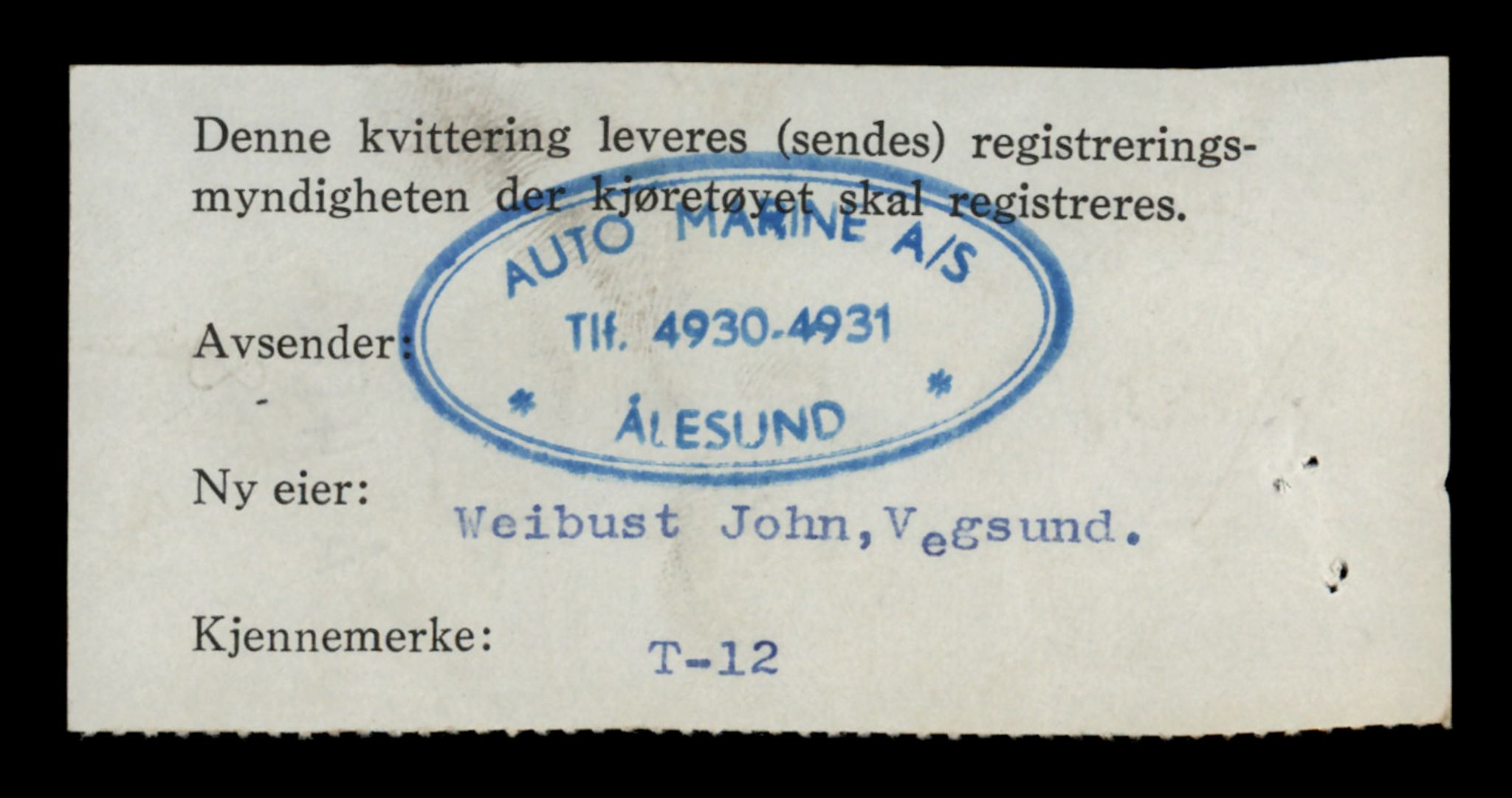 Møre og Romsdal vegkontor - Ålesund trafikkstasjon, AV/SAT-A-4099/F/Fe/L0001: Registreringskort for kjøretøy T 3 - T 127, 1927-1998, p. 166