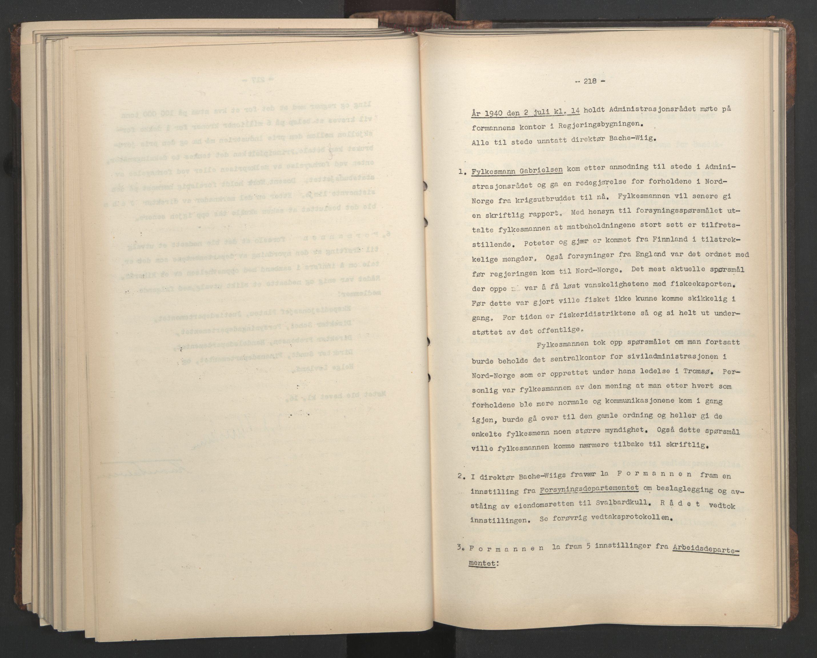 Administrasjonsrådet, AV/RA-S-1004/A/L0001: Møteprotokoll med tillegg 15/4-25/9, 1940, p. 218