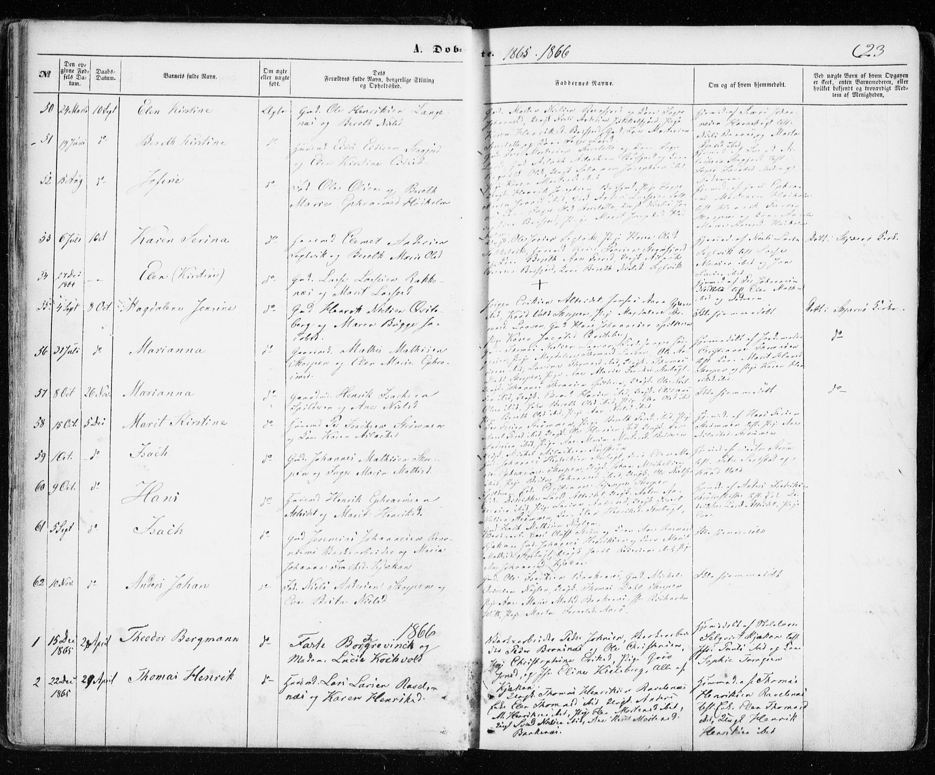 Skjervøy sokneprestkontor, AV/SATØ-S-1300/H/Ha/Haa/L0011kirke: Parish register (official) no. 11, 1861-1877, p. 23
