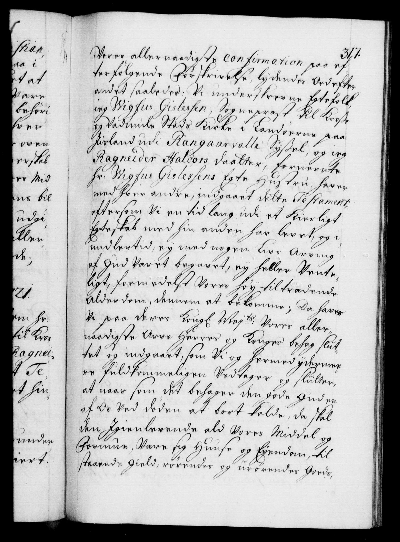Danske Kanselli 1572-1799, AV/RA-EA-3023/F/Fc/Fca/Fcaa/L0023: Norske registre, 1720-1722, p. 317a