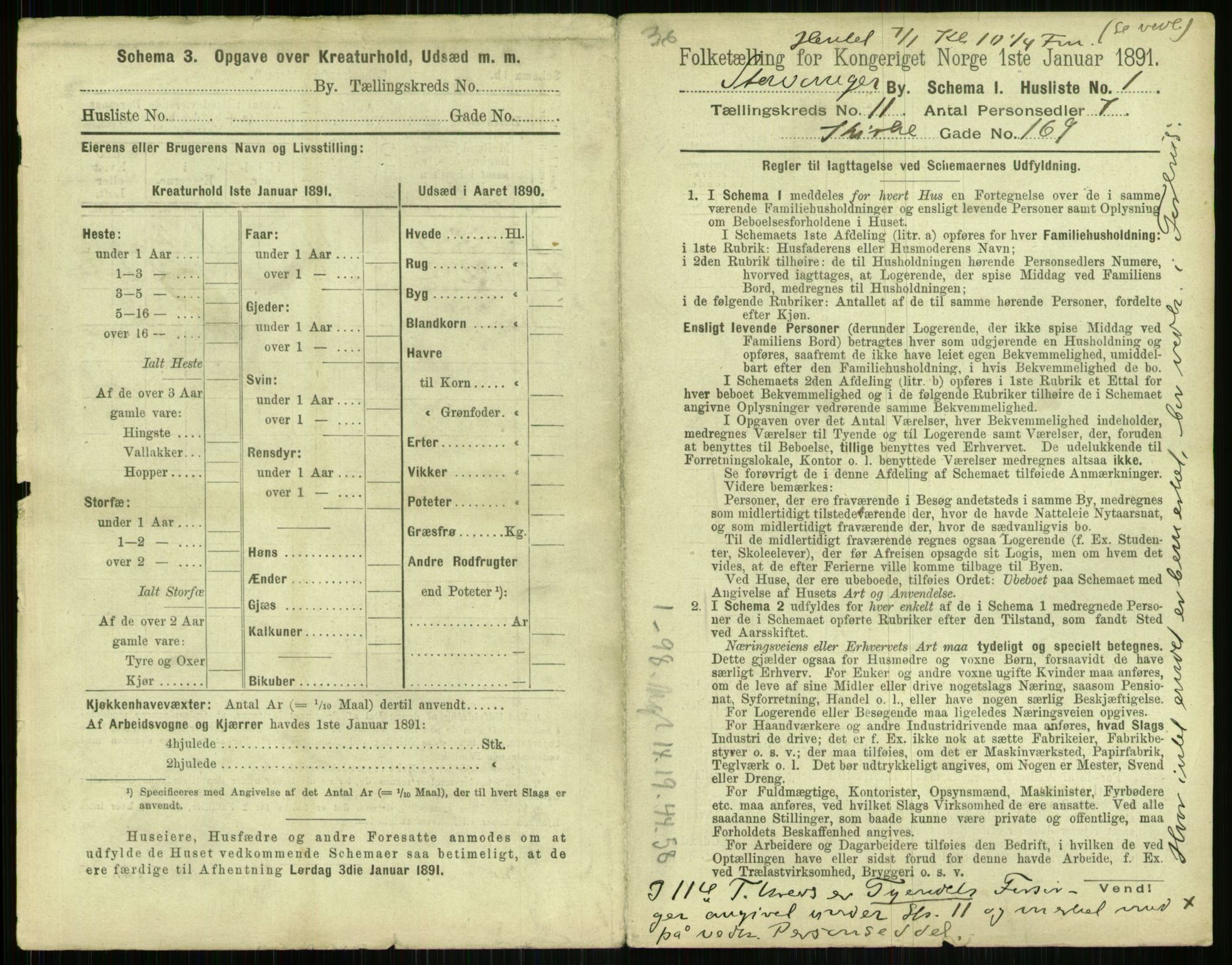 RA, 1891 census for 1103 Stavanger, 1891, p. 1963