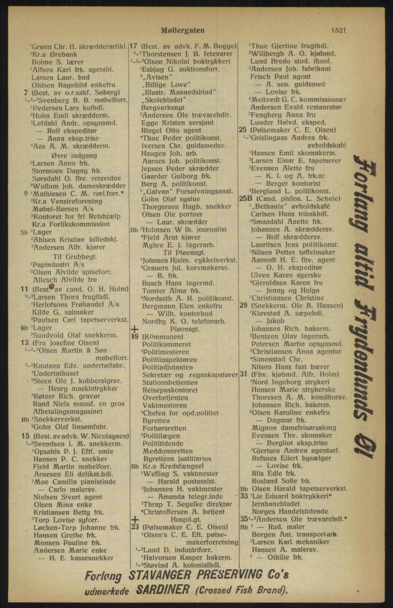 Kristiania/Oslo adressebok, PUBL/-, 1915, p. 1521