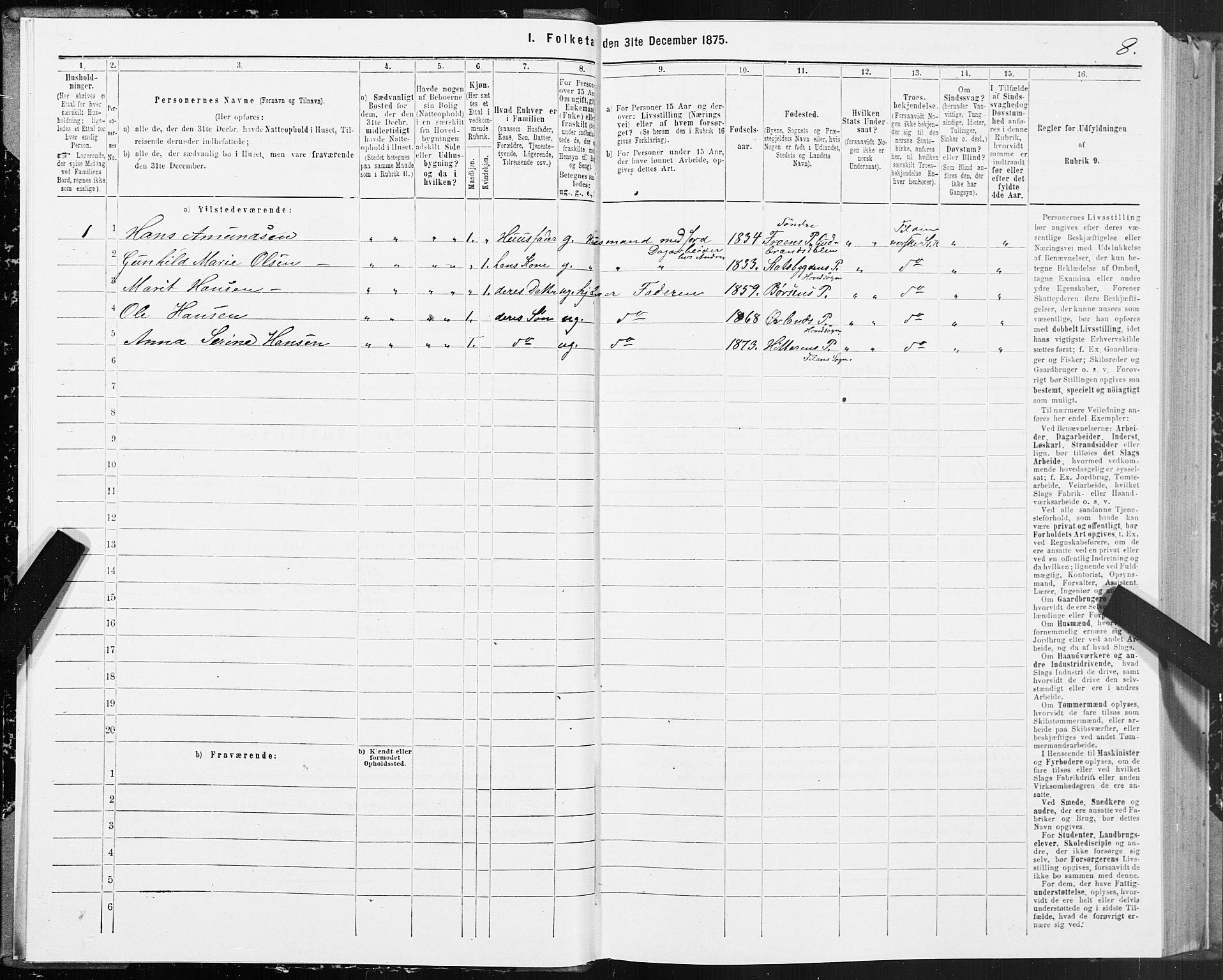 SAT, 1875 census for 1617P Hitra, 1875, p. 1008