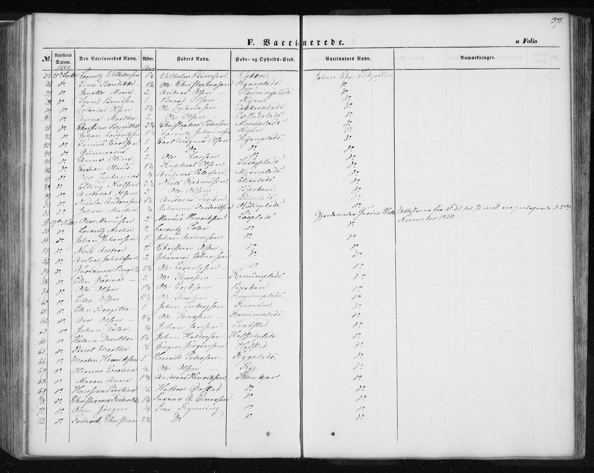 Ministerialprotokoller, klokkerbøker og fødselsregistre - Nord-Trøndelag, SAT/A-1458/735/L0342: Parish register (official) no. 735A07 /1, 1849-1862, p. 371