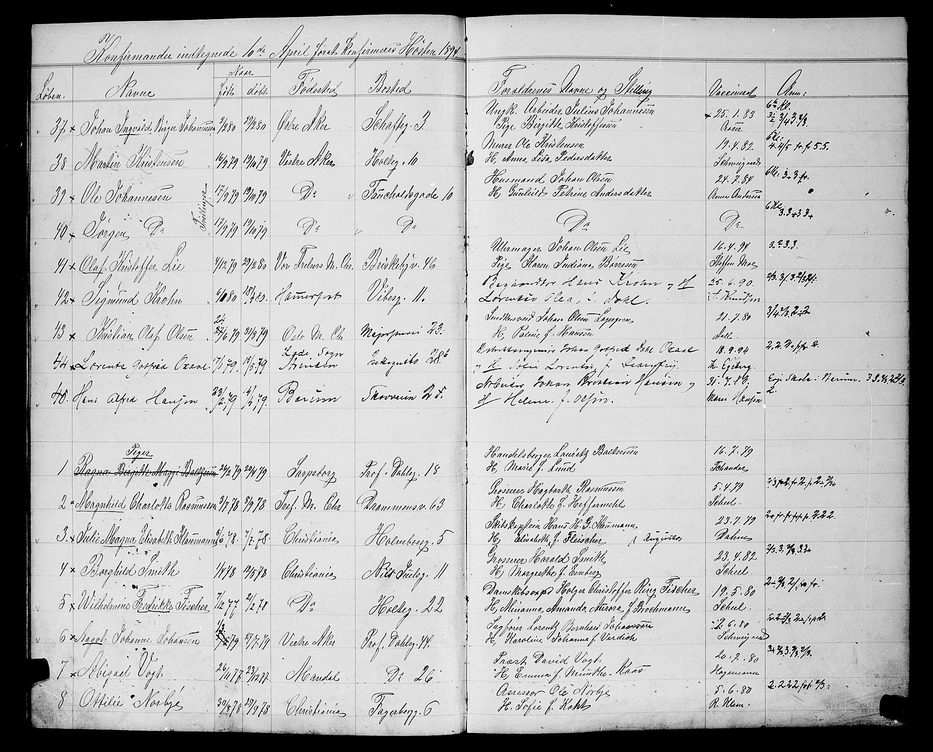 Uranienborg prestekontor Kirkebøker, SAO/A-10877/G/Ga/L0003: Parish register draft no. 3, 1894-1898