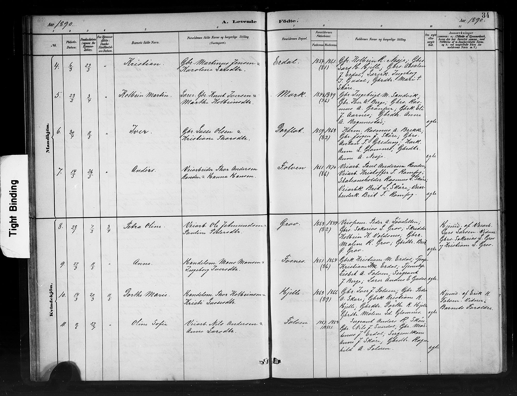 Stryn Sokneprestembete, AV/SAB-A-82501: Parish register (copy) no. C 3, 1881-1905, p. 34