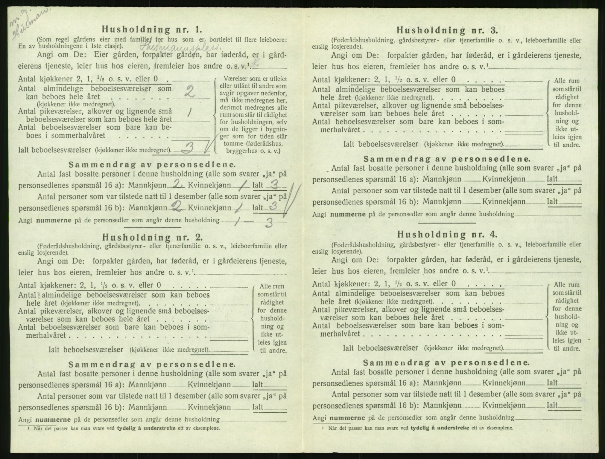 SAT, 1920 census for Øksendal, 1920, p. 224