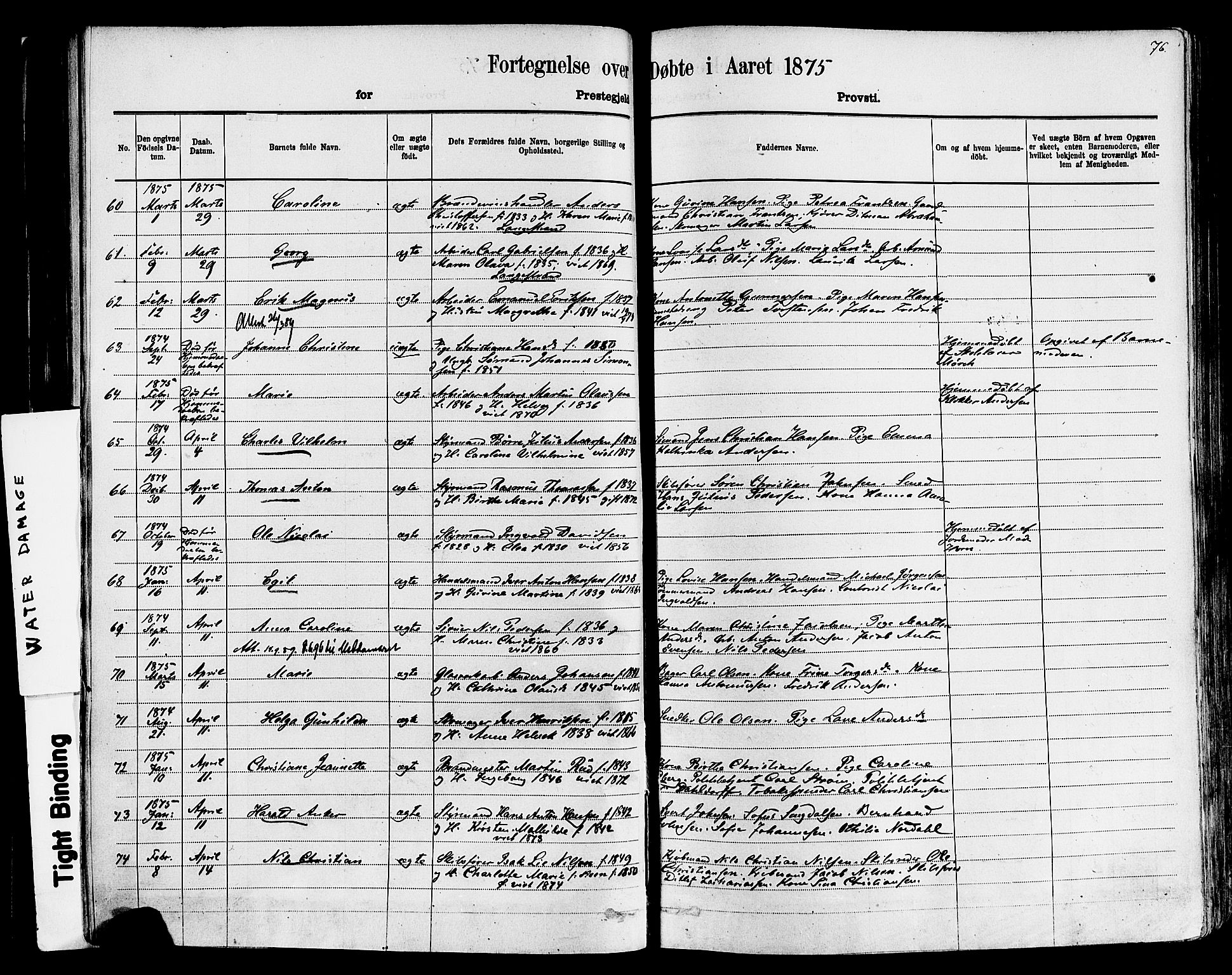 Larvik kirkebøker, AV/SAKO-A-352/F/Fa/L0006: Parish register (official) no. I 6, 1871-1883, p. 76