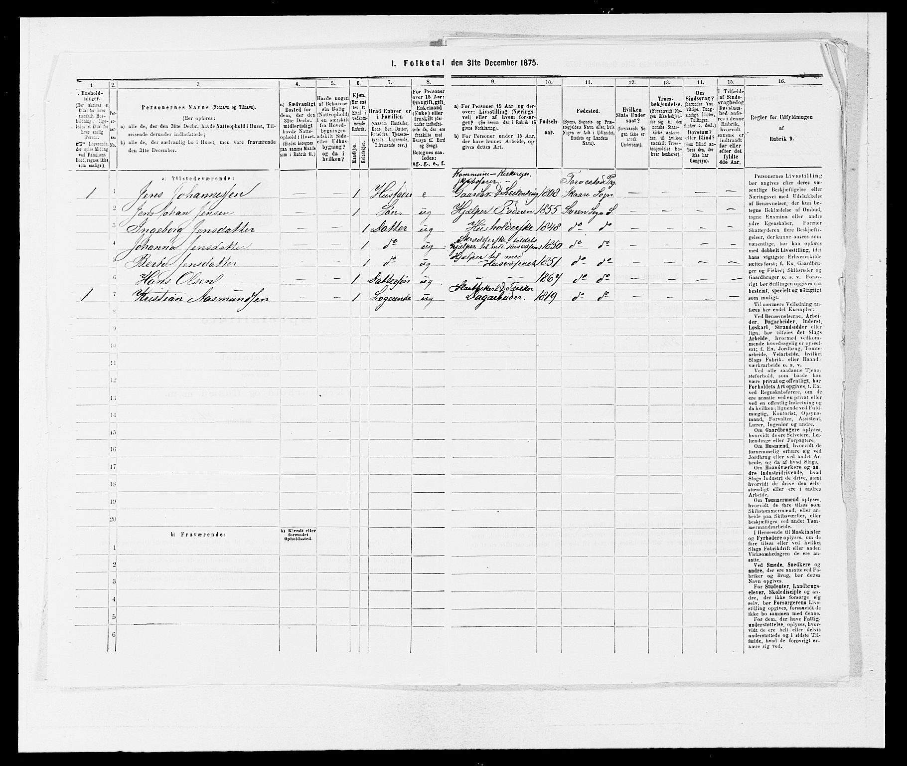 SAB, 1875 census for 1216P Sveio, 1875, p. 624