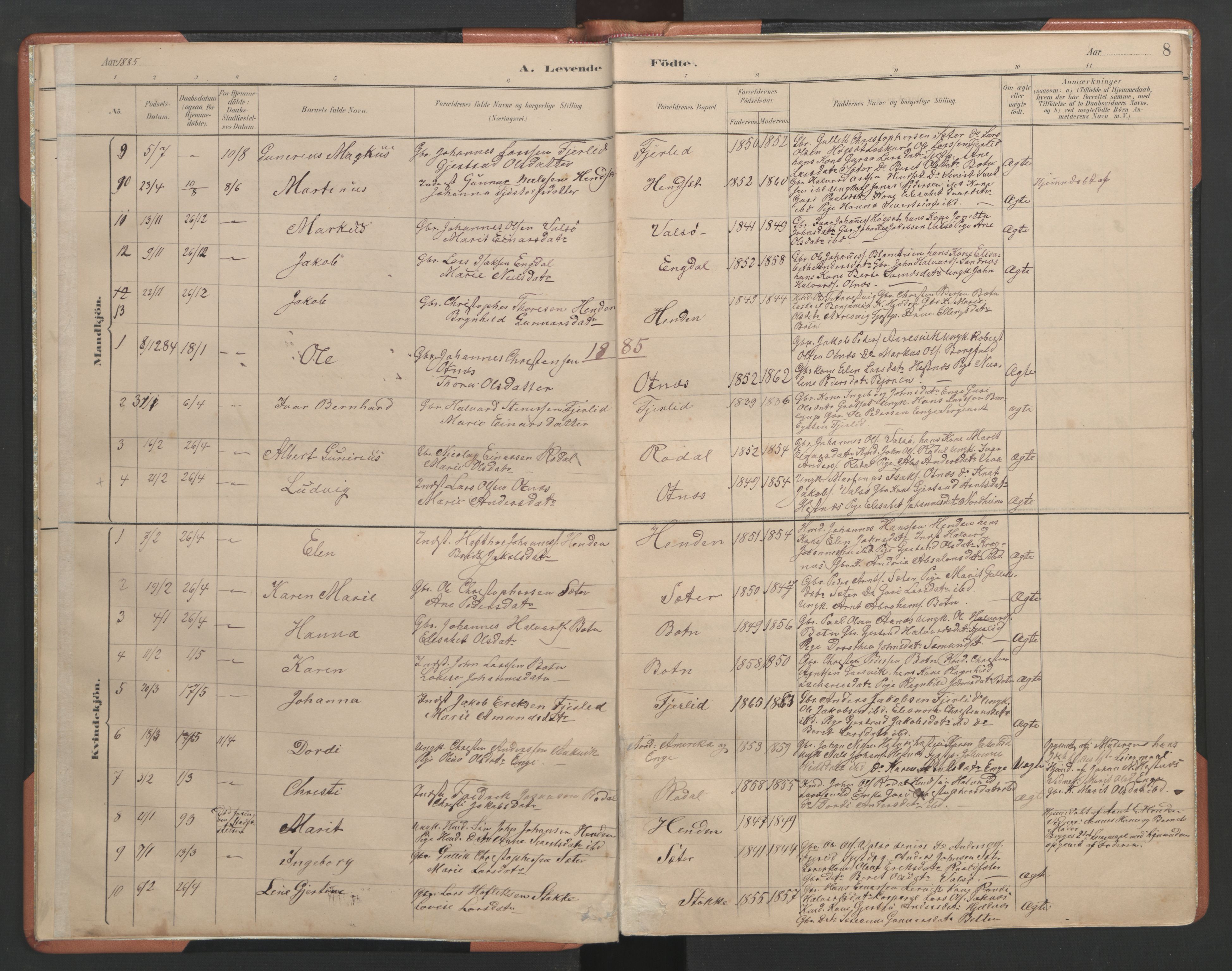 Ministerialprotokoller, klokkerbøker og fødselsregistre - Møre og Romsdal, AV/SAT-A-1454/580/L0926: Parish register (copy) no. 580C01, 1882-1903, p. 8