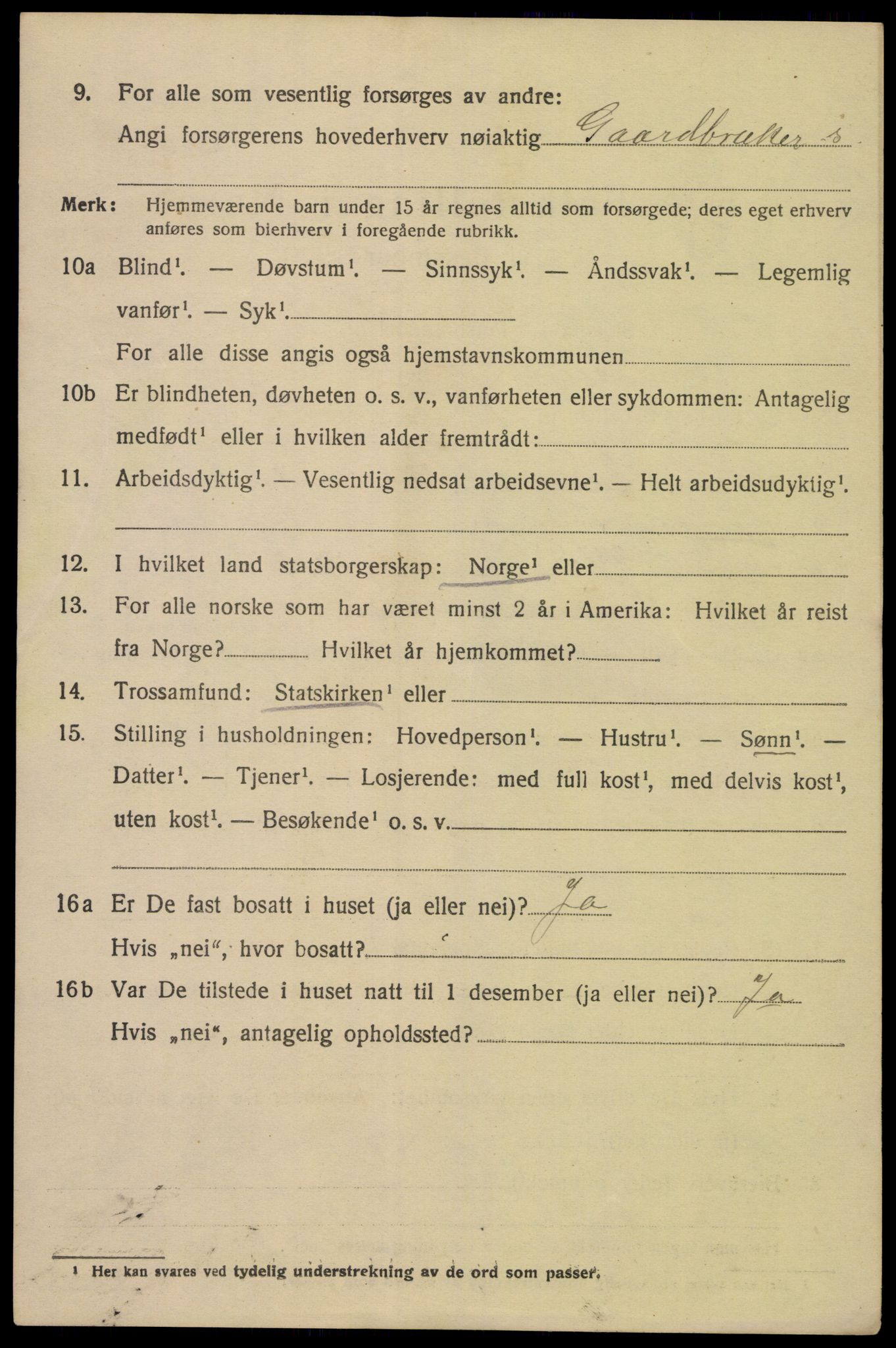 SAK, 1920 census for Randesund, 1920, p. 595