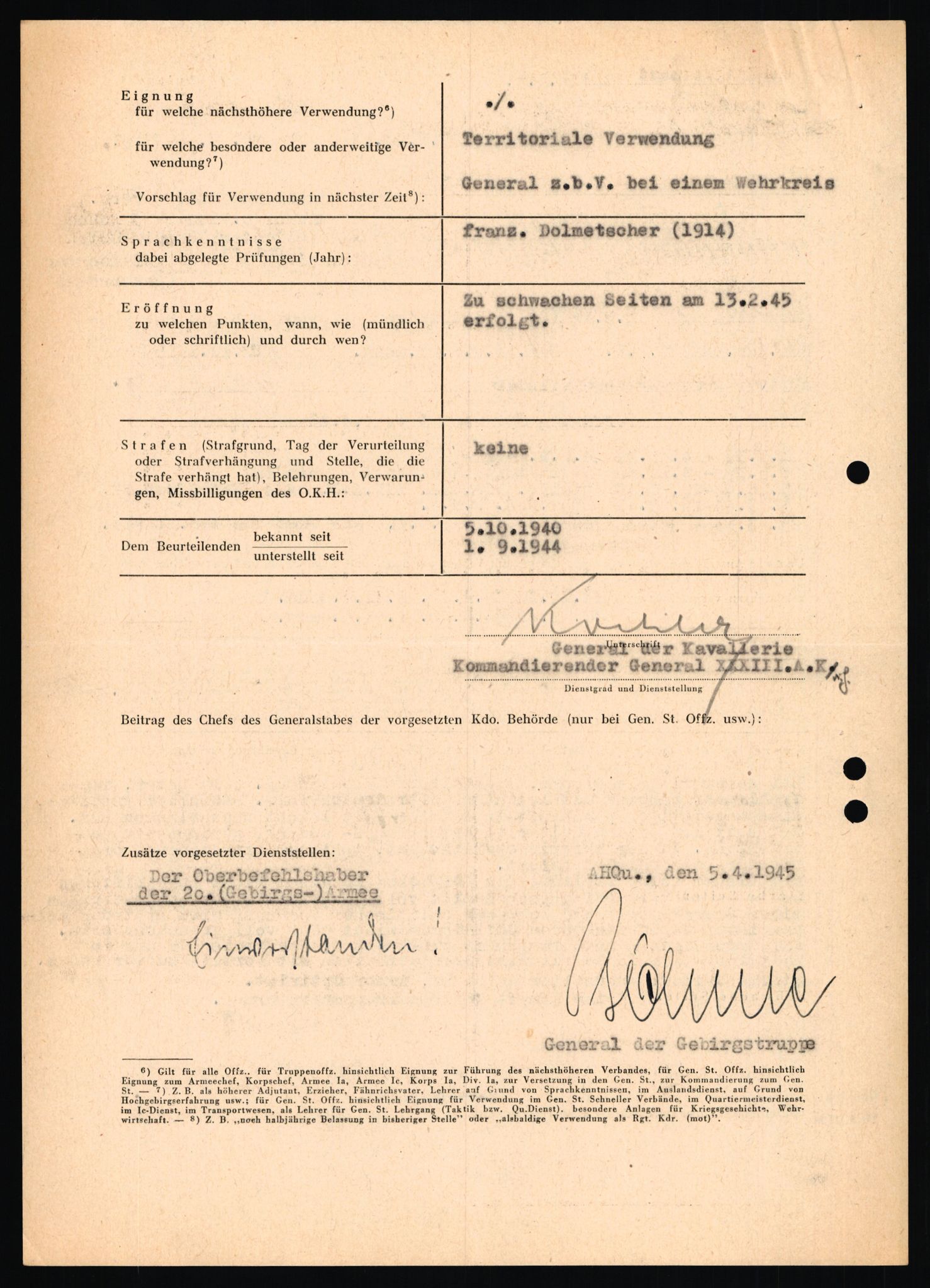 Forsvarets Overkommando. 2 kontor. Arkiv 11.4. Spredte tyske arkivsaker, AV/RA-RAFA-7031/D/Dar/Dara/L0019: Personalbøker og diverse, 1940-1945, p. 487
