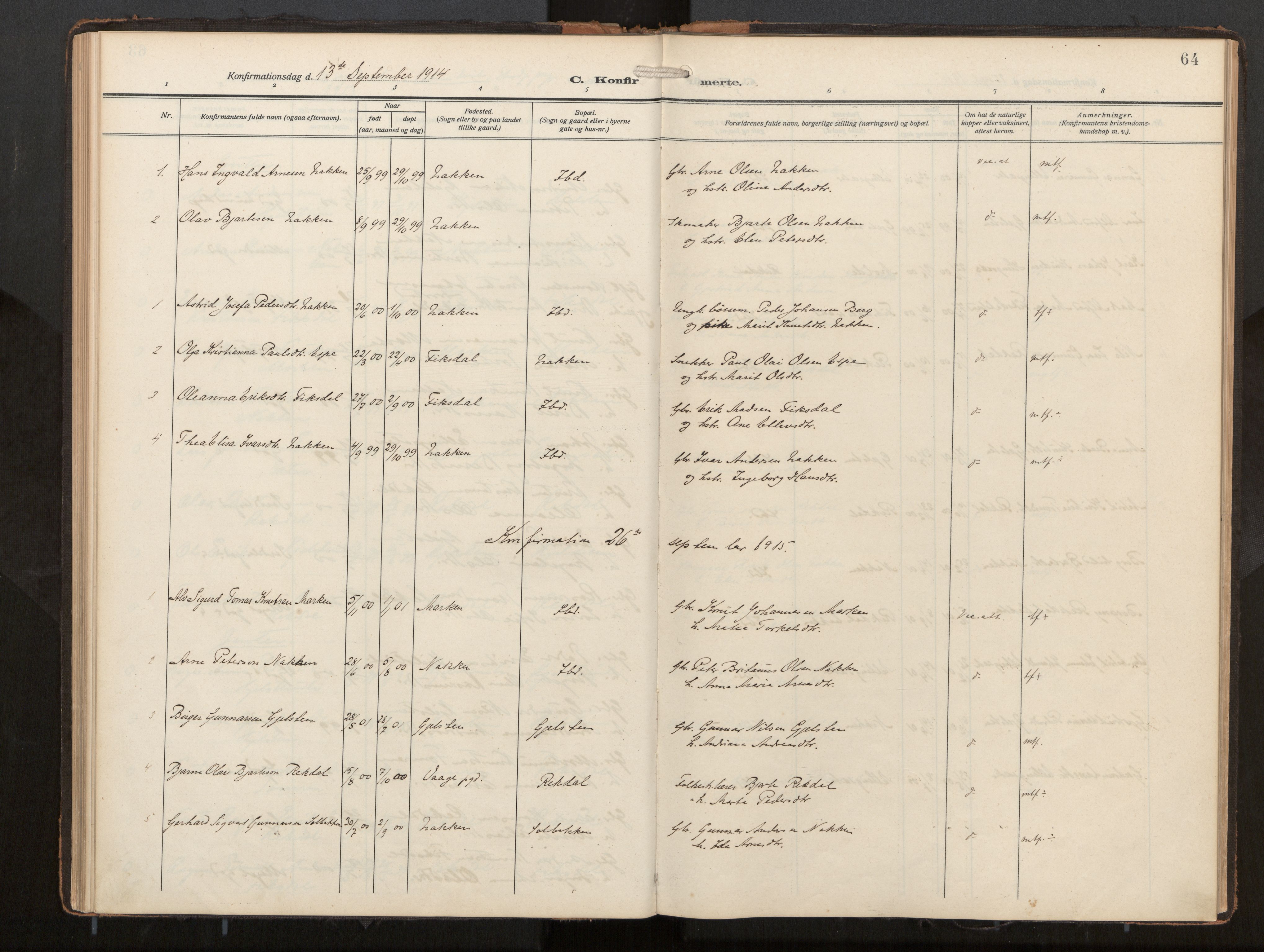 Ministerialprotokoller, klokkerbøker og fødselsregistre - Møre og Romsdal, AV/SAT-A-1454/540/L0540b: Parish register (official) no. 540A03, 1909-1932, p. 64