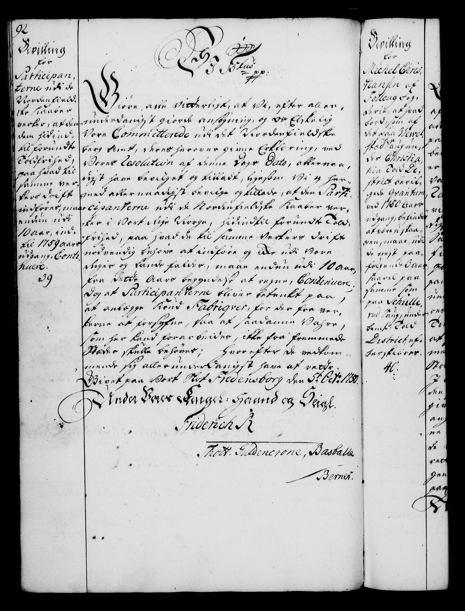Rentekammeret, Kammerkanselliet, RA/EA-3111/G/Gg/Gga/L0006: Norsk ekspedisjonsprotokoll med register (merket RK 53.6), 1749-1759, p. 92