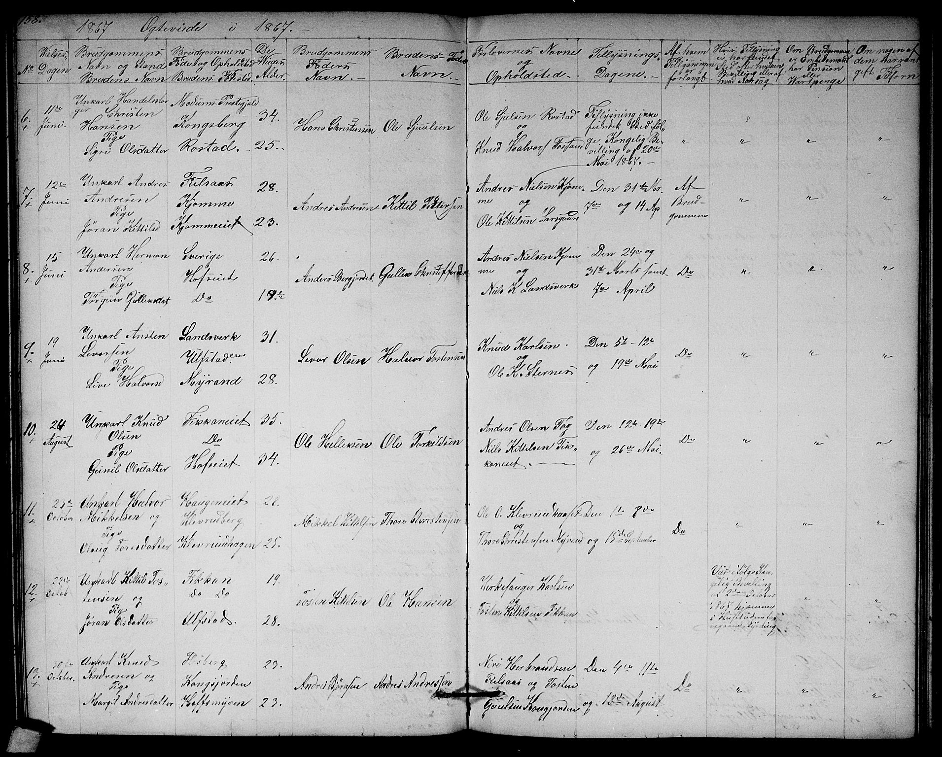 Rollag kirkebøker, AV/SAKO-A-240/G/Ga/L0003: Parish register (copy) no. I 3, 1856-1887, p. 158