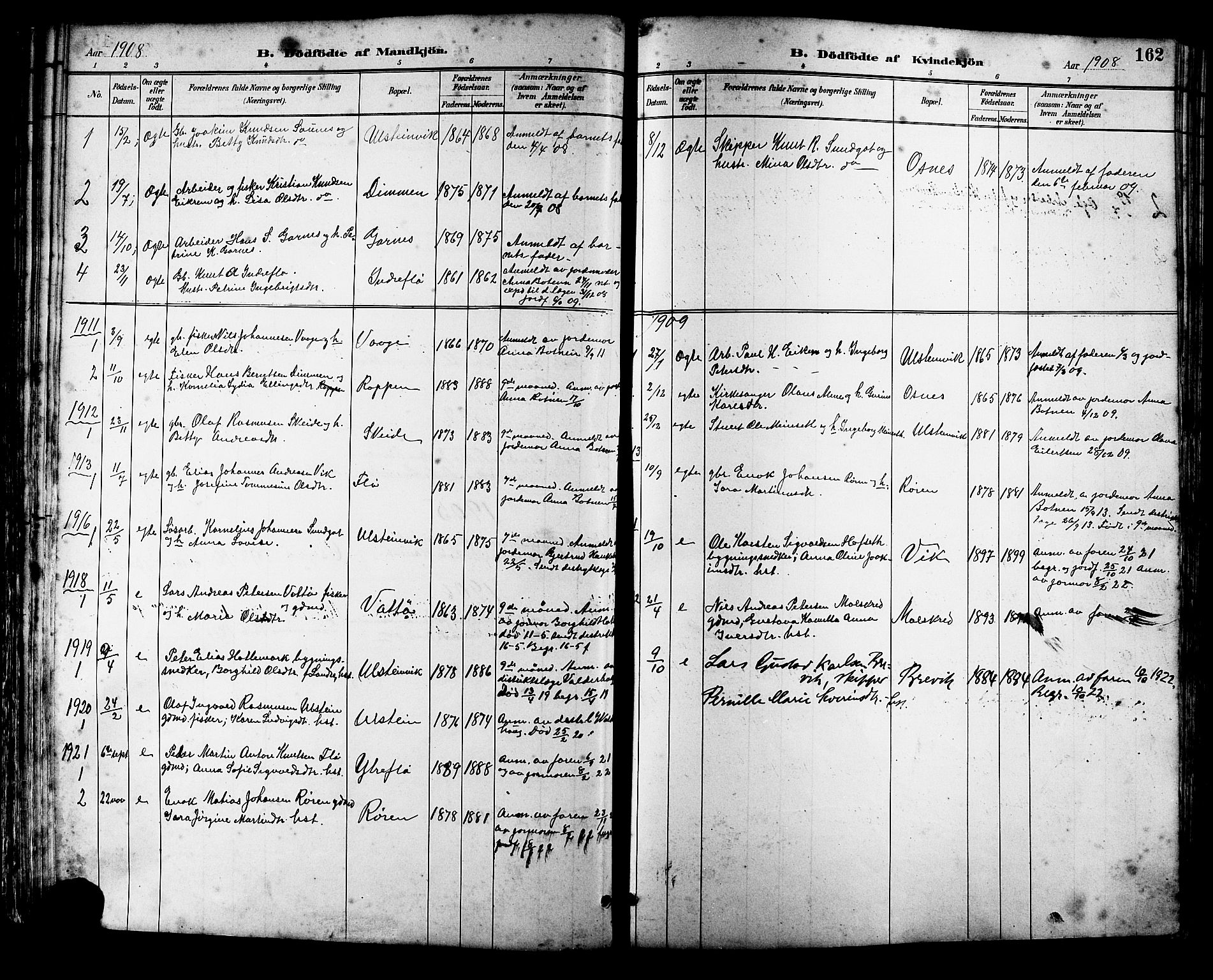 Ministerialprotokoller, klokkerbøker og fødselsregistre - Møre og Romsdal, AV/SAT-A-1454/509/L0112: Parish register (copy) no. 509C02, 1883-1922, p. 162