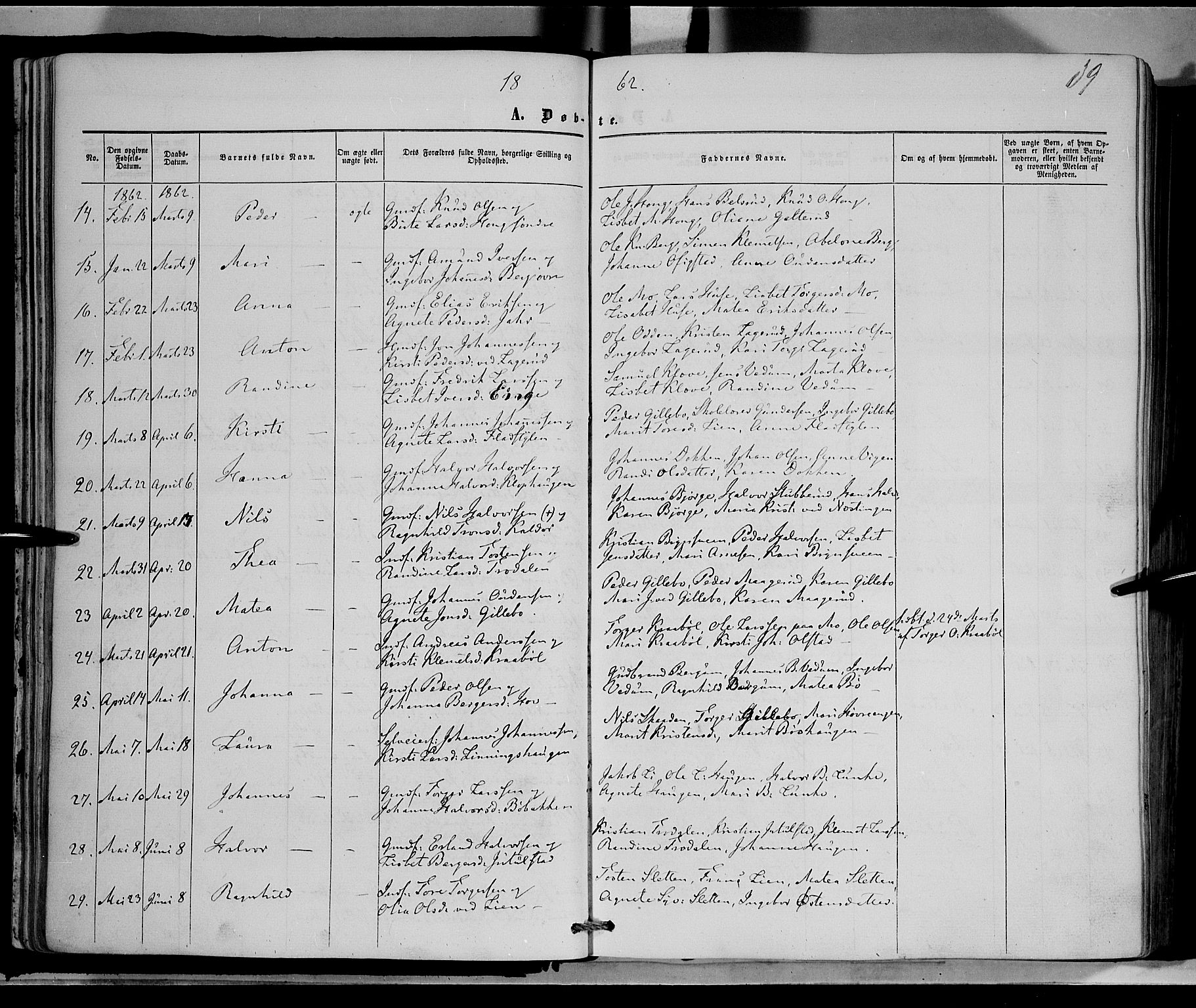 Øyer prestekontor, AV/SAH-PREST-084/H/Ha/Haa/L0006: Parish register (official) no. 6, 1858-1874, p. 39