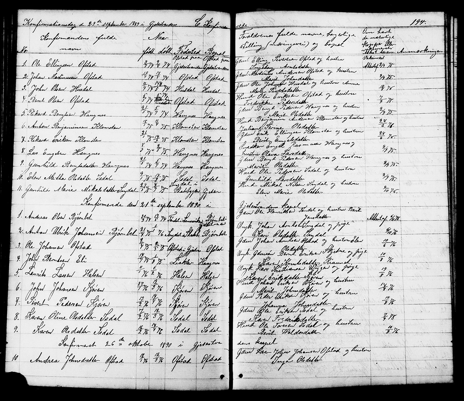 Ministerialprotokoller, klokkerbøker og fødselsregistre - Sør-Trøndelag, SAT/A-1456/665/L0777: Parish register (copy) no. 665C02, 1867-1915, p. 194