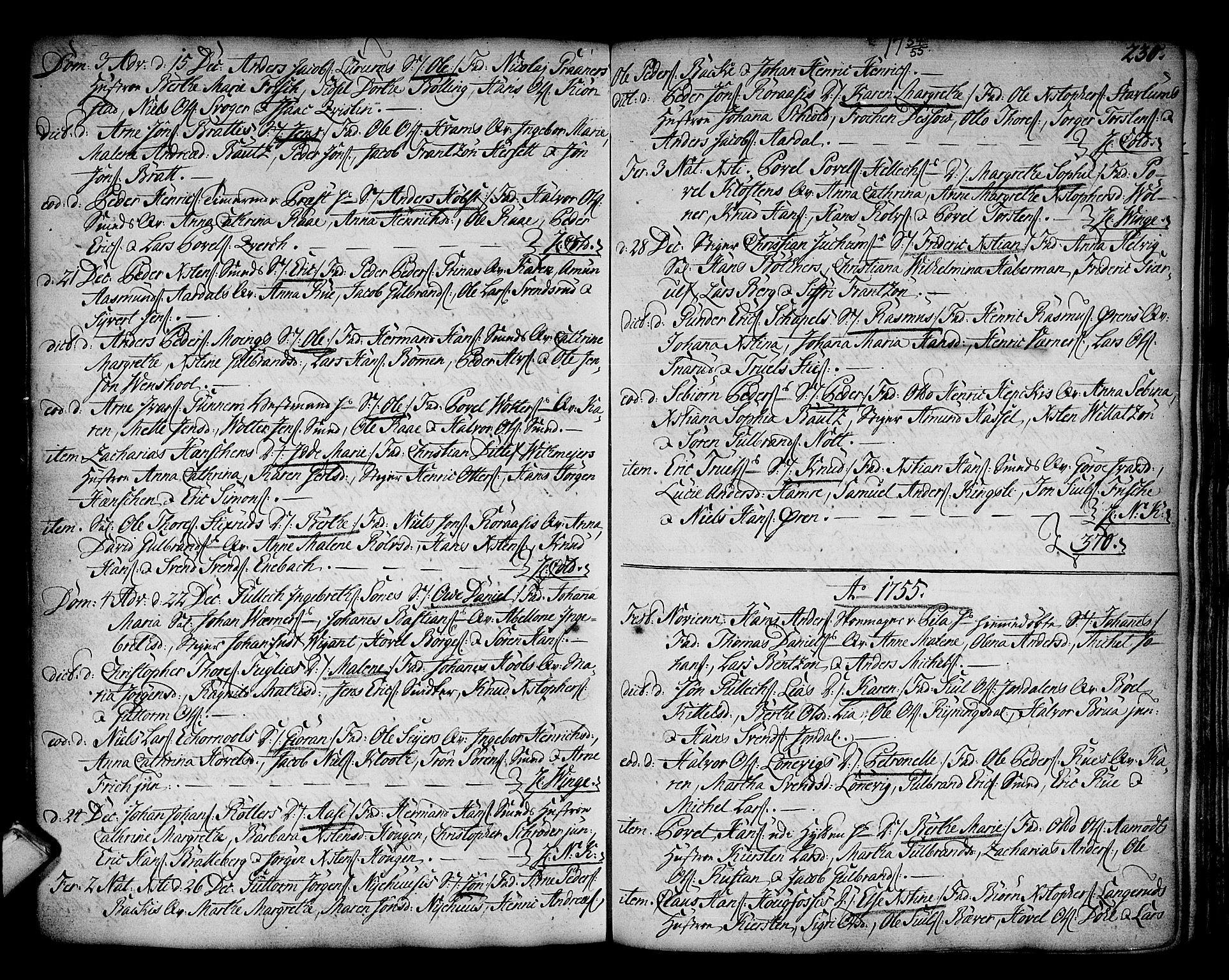 Kongsberg kirkebøker, AV/SAKO-A-22/F/Fa/L0003: Parish register (official) no. I 3, 1744-1755, p. 230