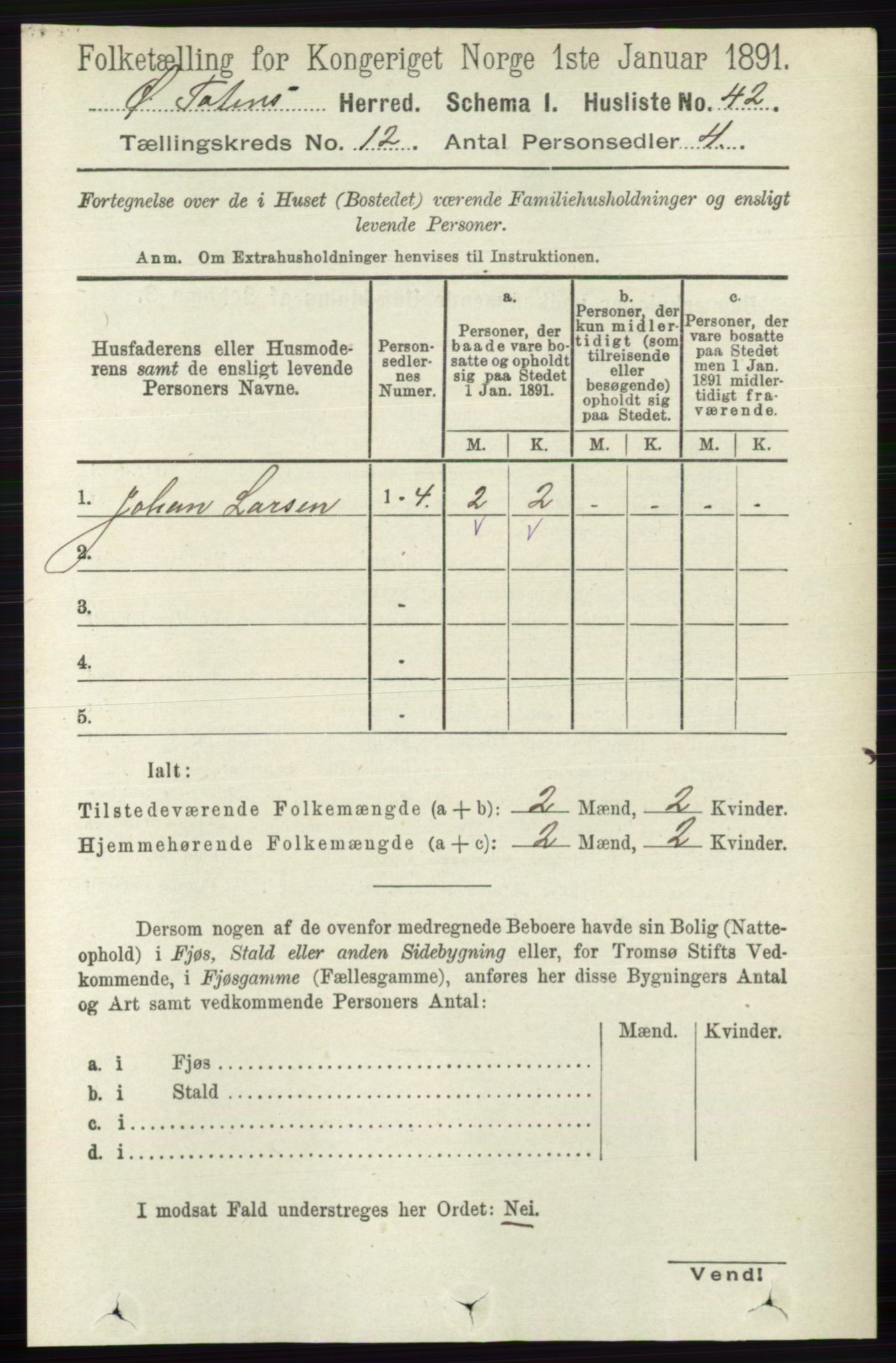 RA, 1891 census for 0528 Østre Toten, 1891, p. 7695