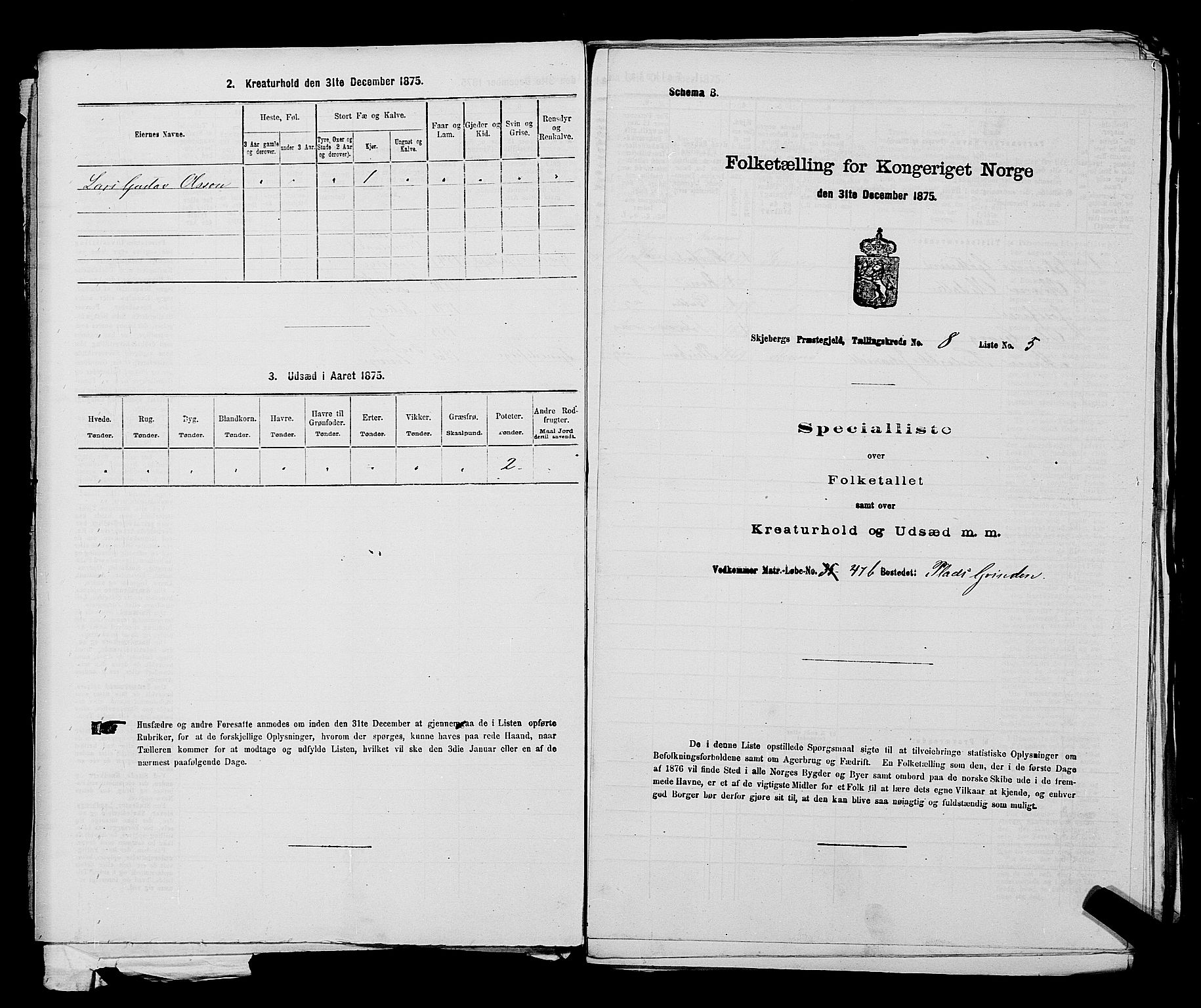 RA, 1875 census for 0115P Skjeberg, 1875, p. 1340