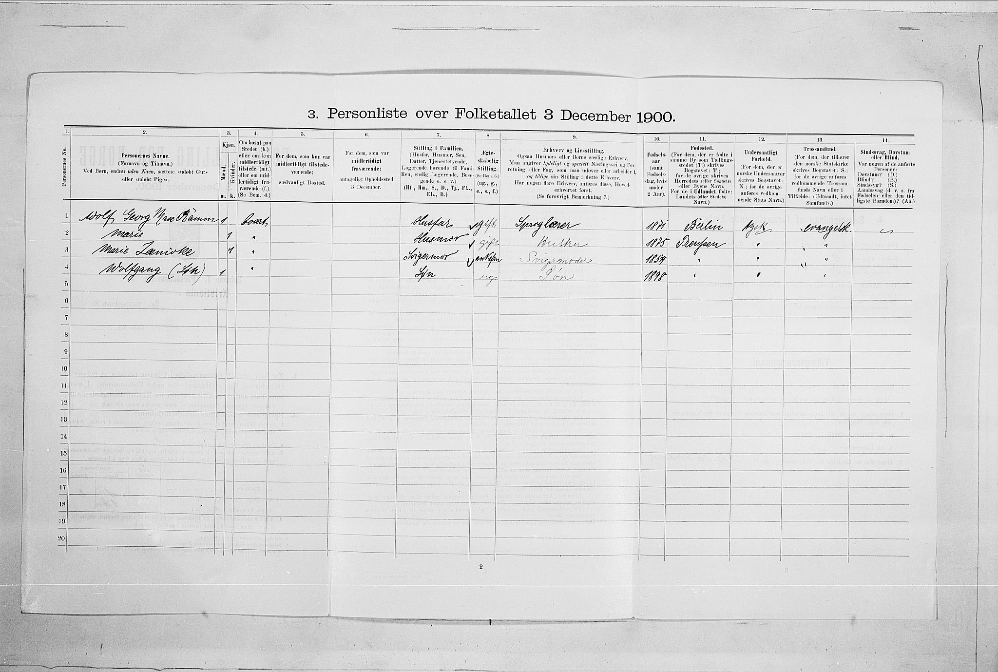 SAO, 1900 census for Kristiania, 1900, p. 108089