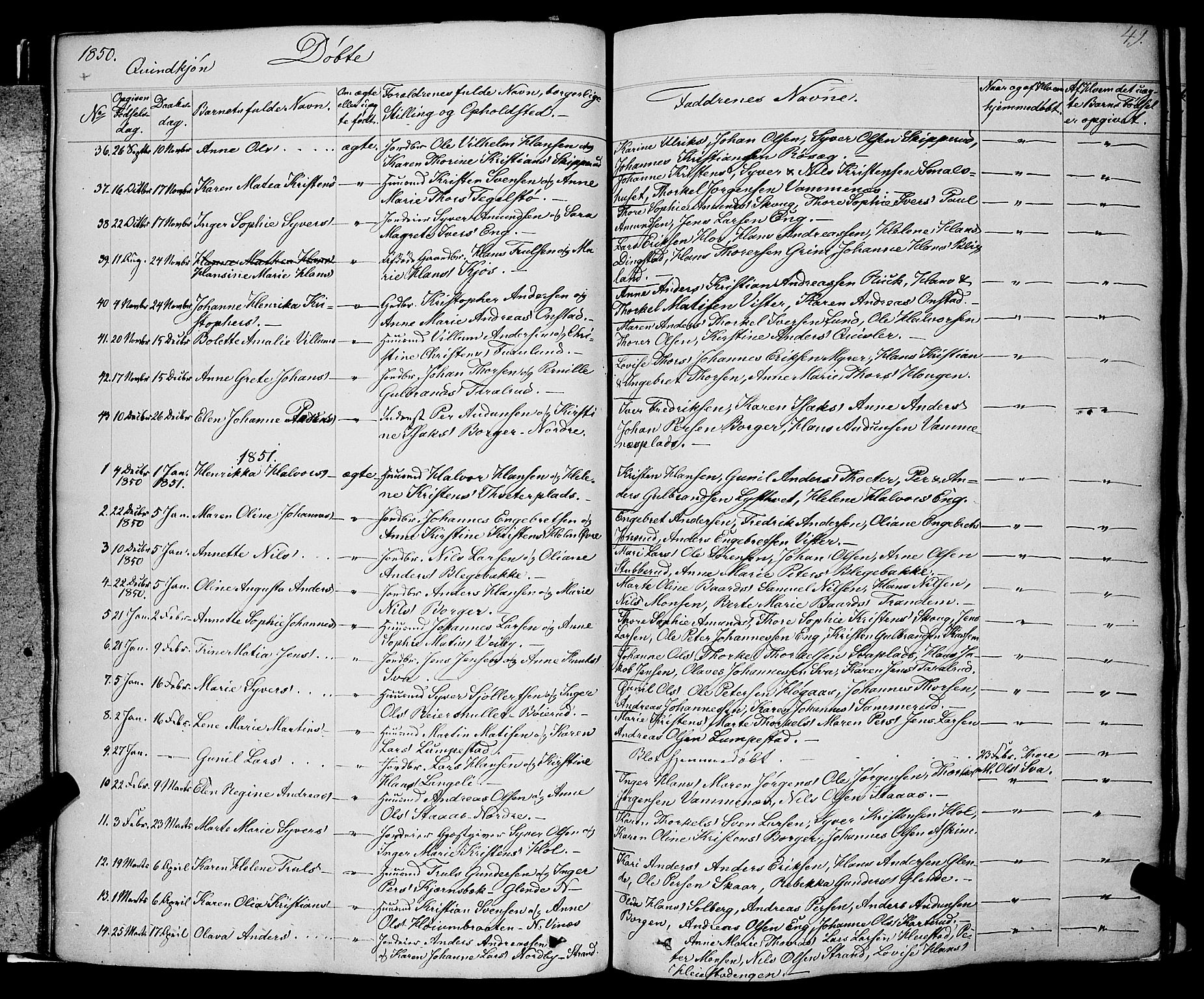 Skiptvet prestekontor Kirkebøker, AV/SAO-A-20009/F/Fa/L0006: Parish register (official) no. 6, 1839-1860, p. 49