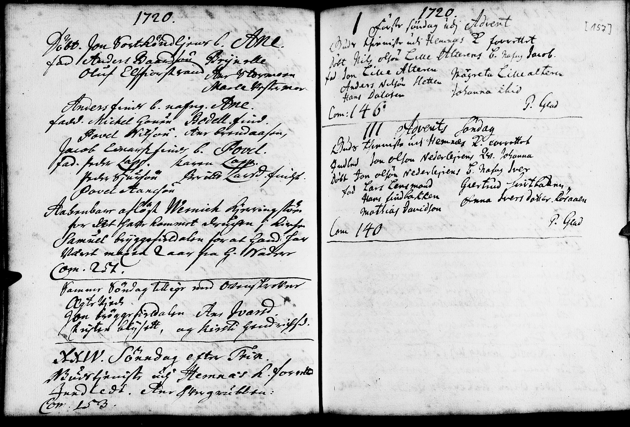 Ministerialprotokoller, klokkerbøker og fødselsregistre - Nordland, SAT/A-1459/825/L0345: Parish register (official) no. 825A01, 1704-1728, p. 157