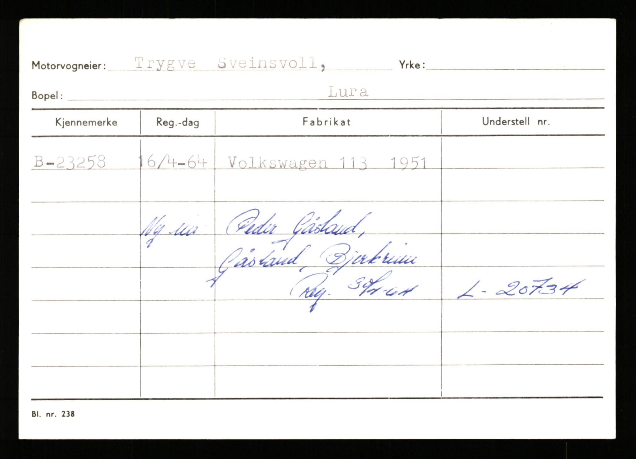 Stavanger trafikkstasjon, AV/SAST-A-101942/0/G/L0005: Registreringsnummer: 23000 - 34245, 1930-1971, p. 97