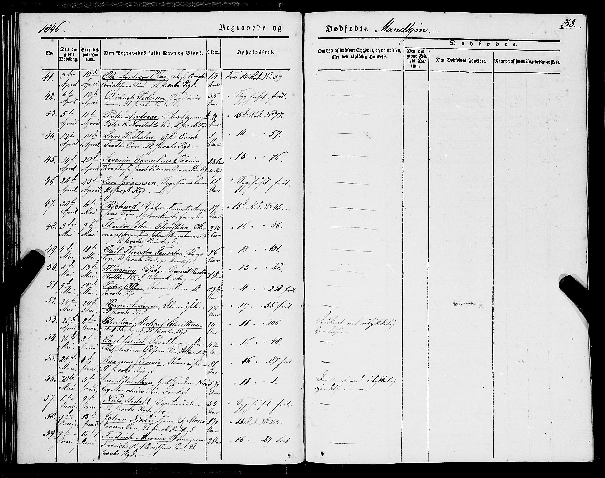 Domkirken sokneprestembete, SAB/A-74801/H/Haa/L0040: Parish register (official) no. E 1, 1841-1853, p. 38