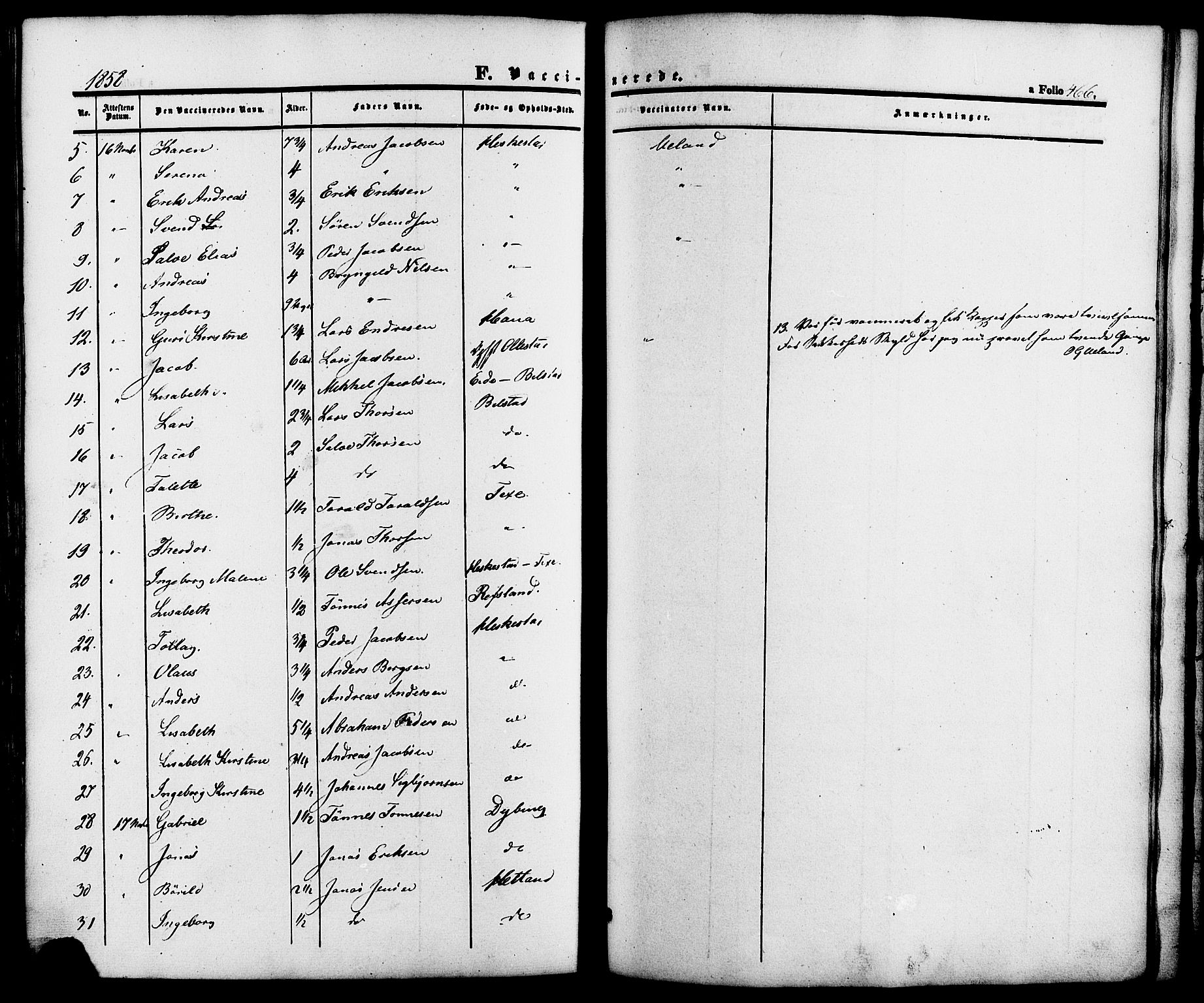 Lund sokneprestkontor, AV/SAST-A-101809/S06/L0010: Parish register (official) no. A 9, 1854-1886, p. 466