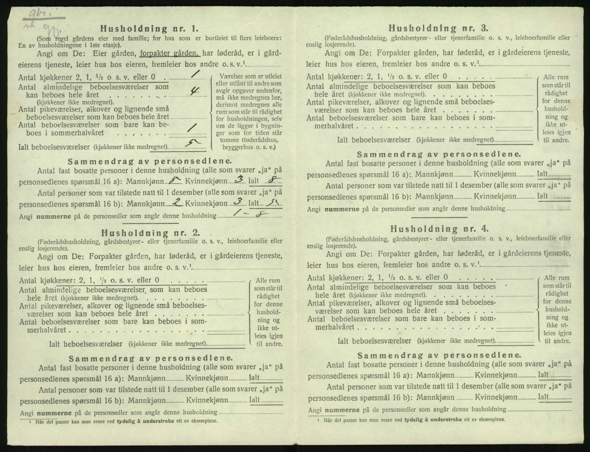 SAK, 1920 census for Vestre Moland, 1920, p. 568