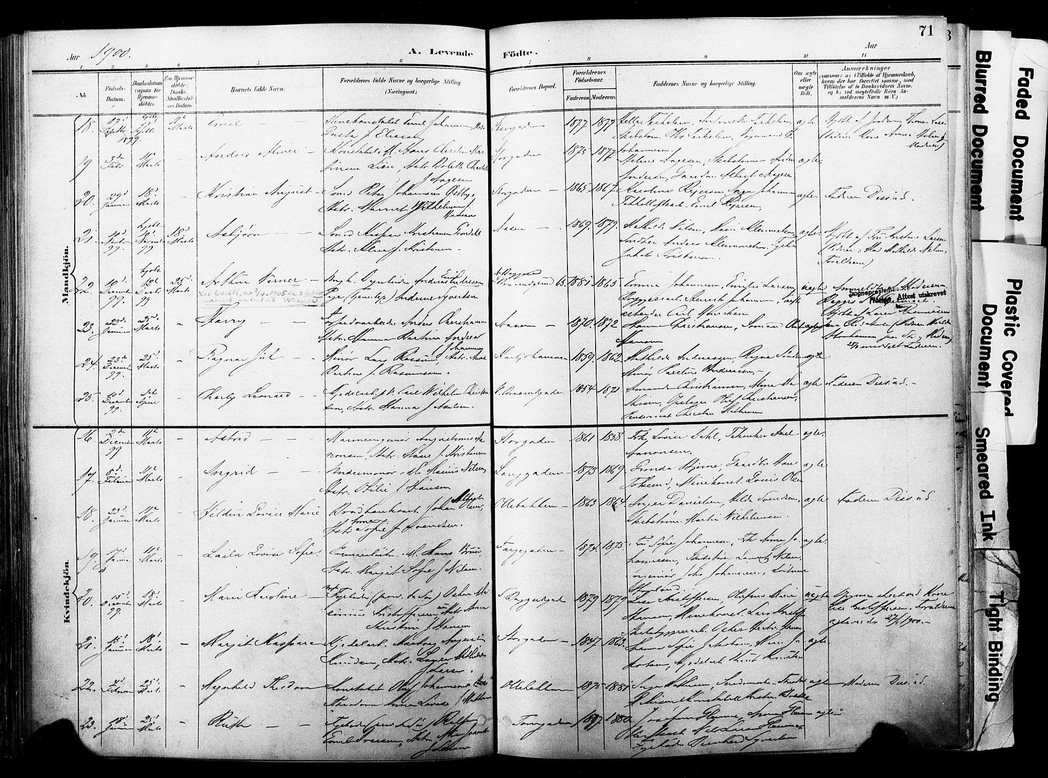 Horten kirkebøker, AV/SAKO-A-348/F/Fa/L0005: Parish register (official) no. 5, 1896-1904, p. 71