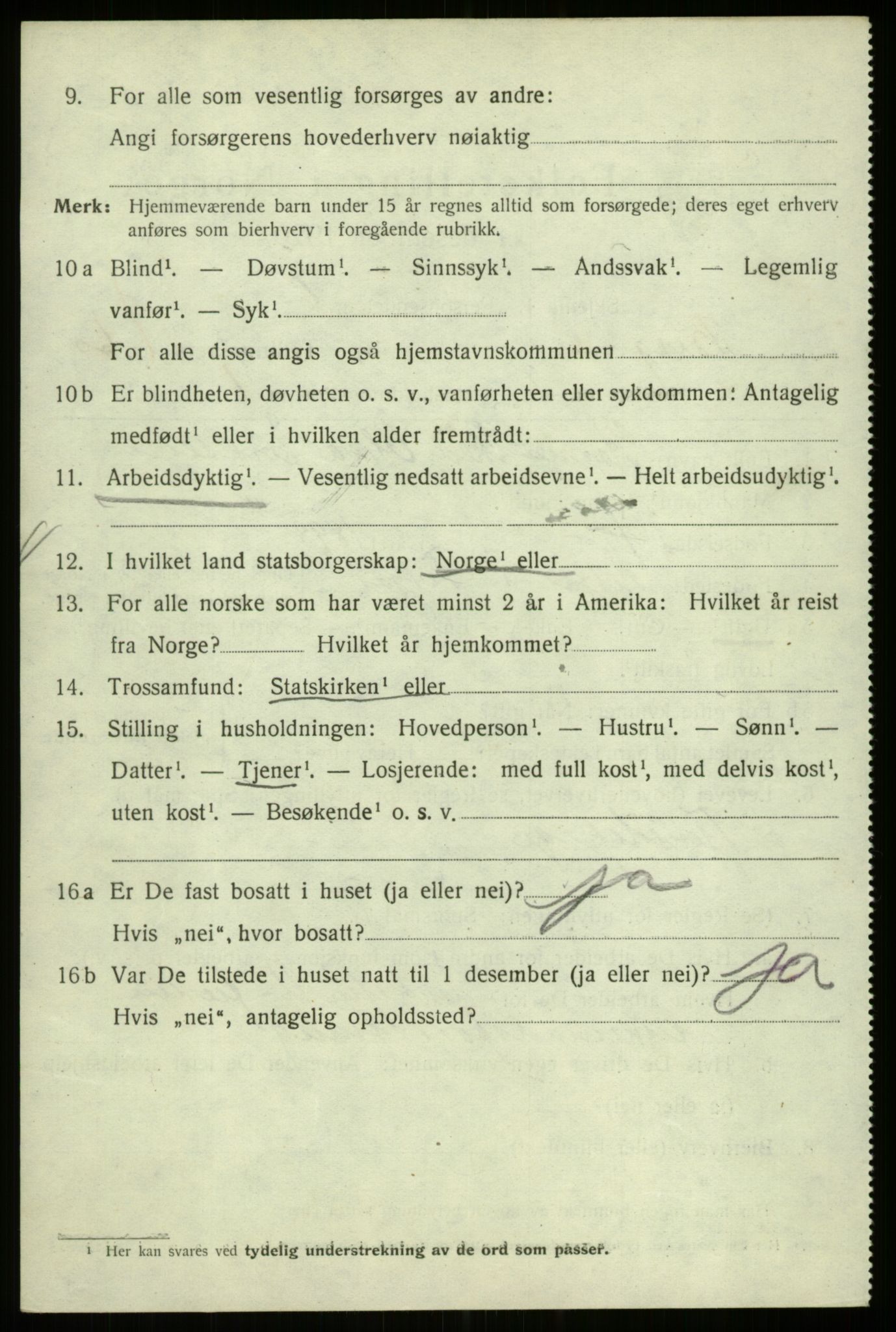 SAB, 1920 census for Bergen, 1920, p. 129767