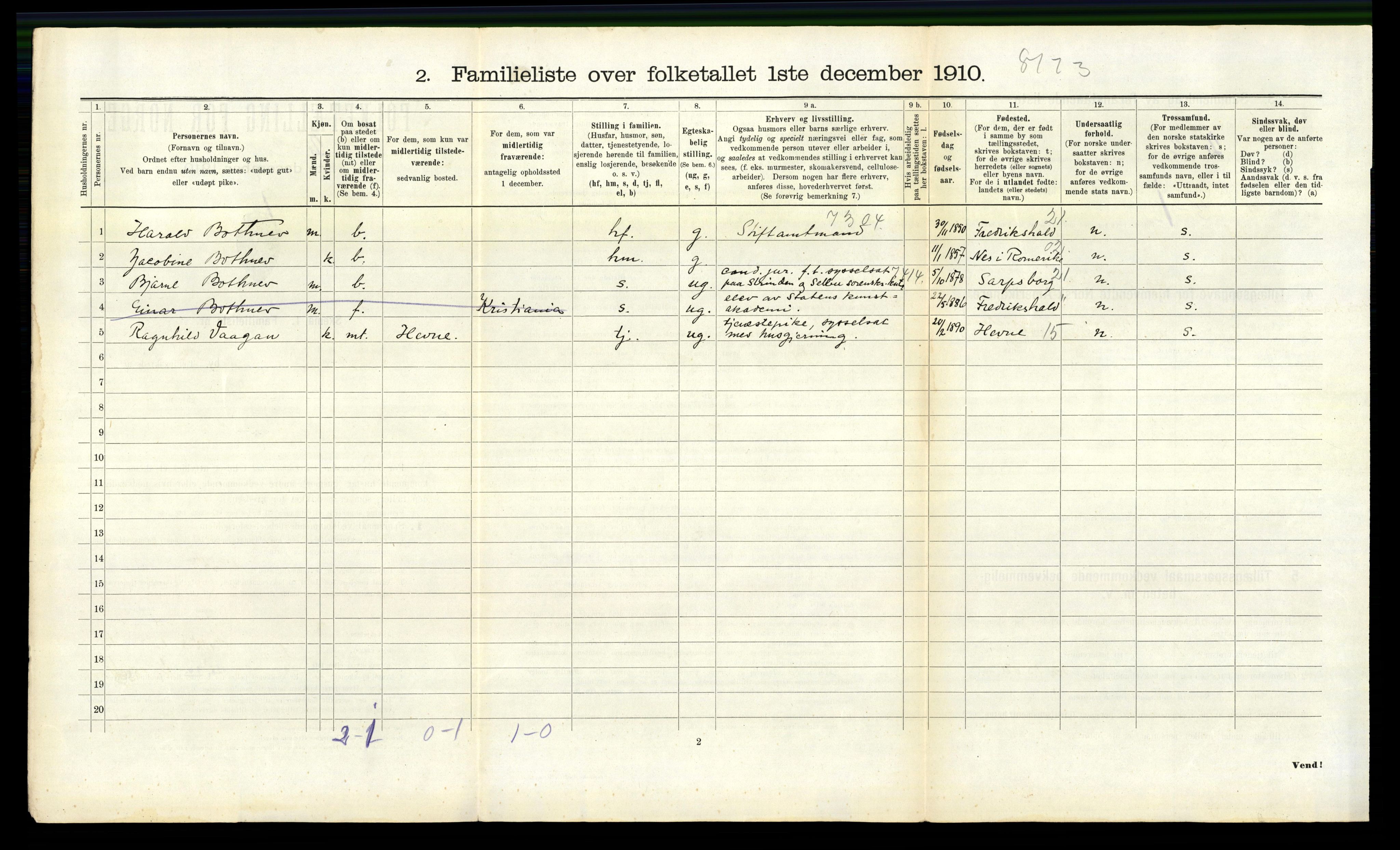 RA, 1910 census for Trondheim, 1910, p. 10460