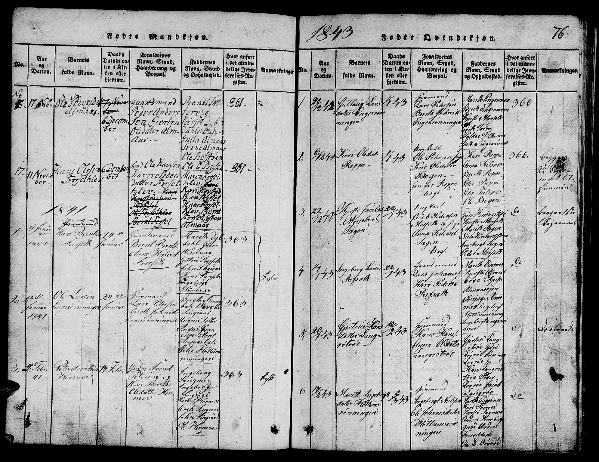 Ministerialprotokoller, klokkerbøker og fødselsregistre - Sør-Trøndelag, AV/SAT-A-1456/688/L1026: Parish register (copy) no. 688C01, 1817-1860, p. 76