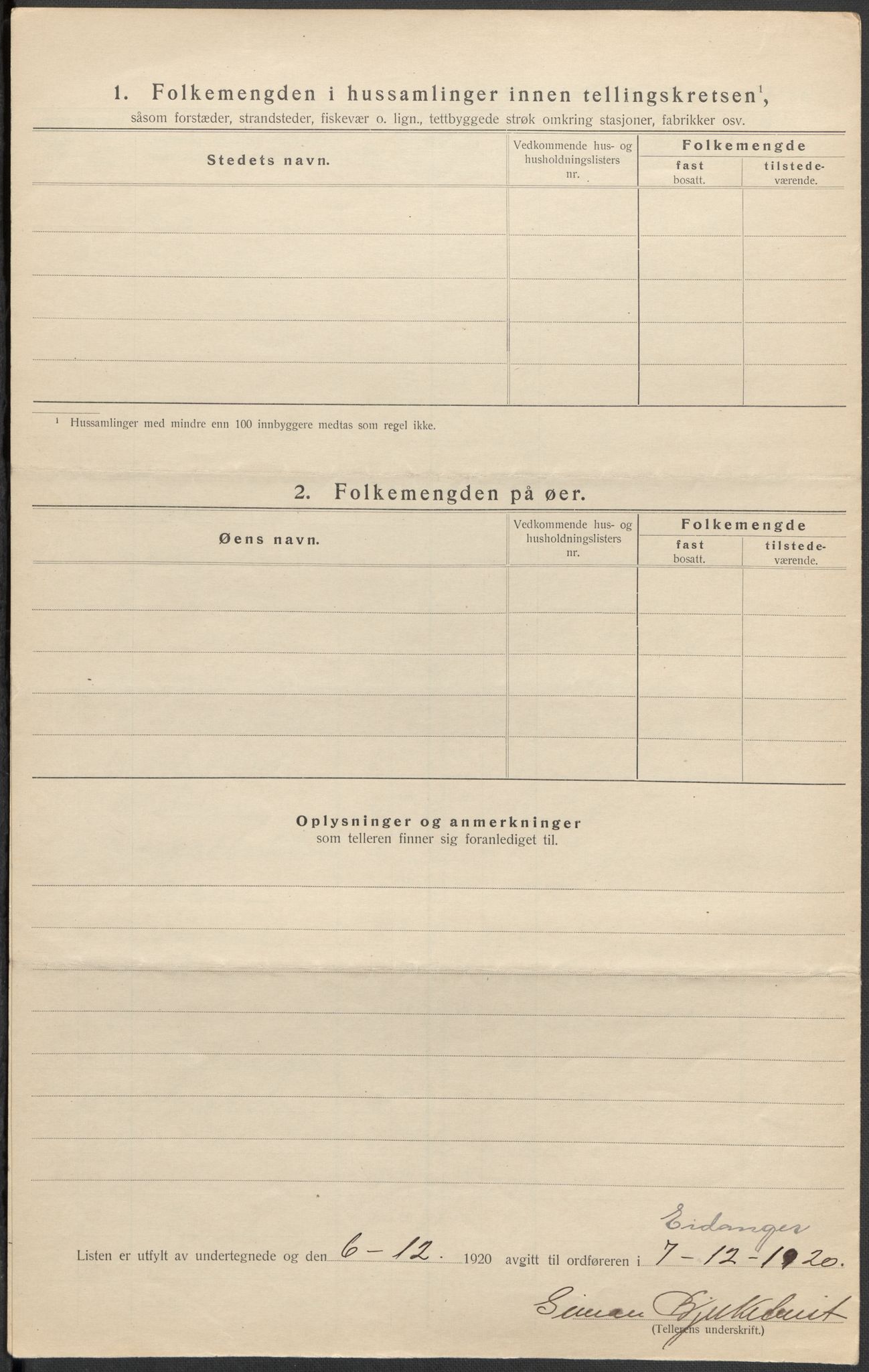 SAKO, 1920 census for Eidanger, 1920, p. 34