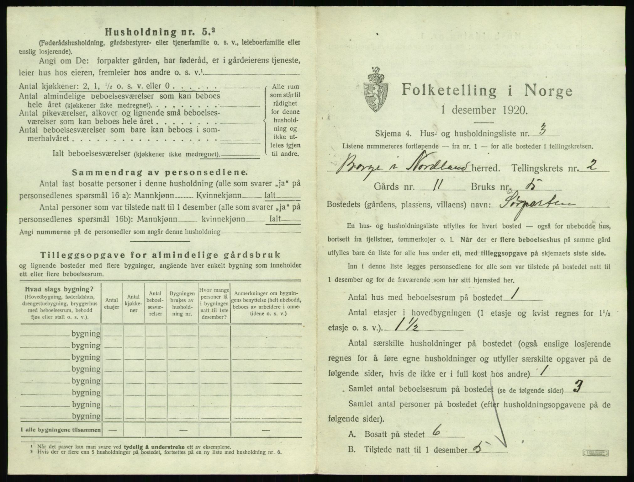 SAT, 1920 census for Borge, 1920, p. 161