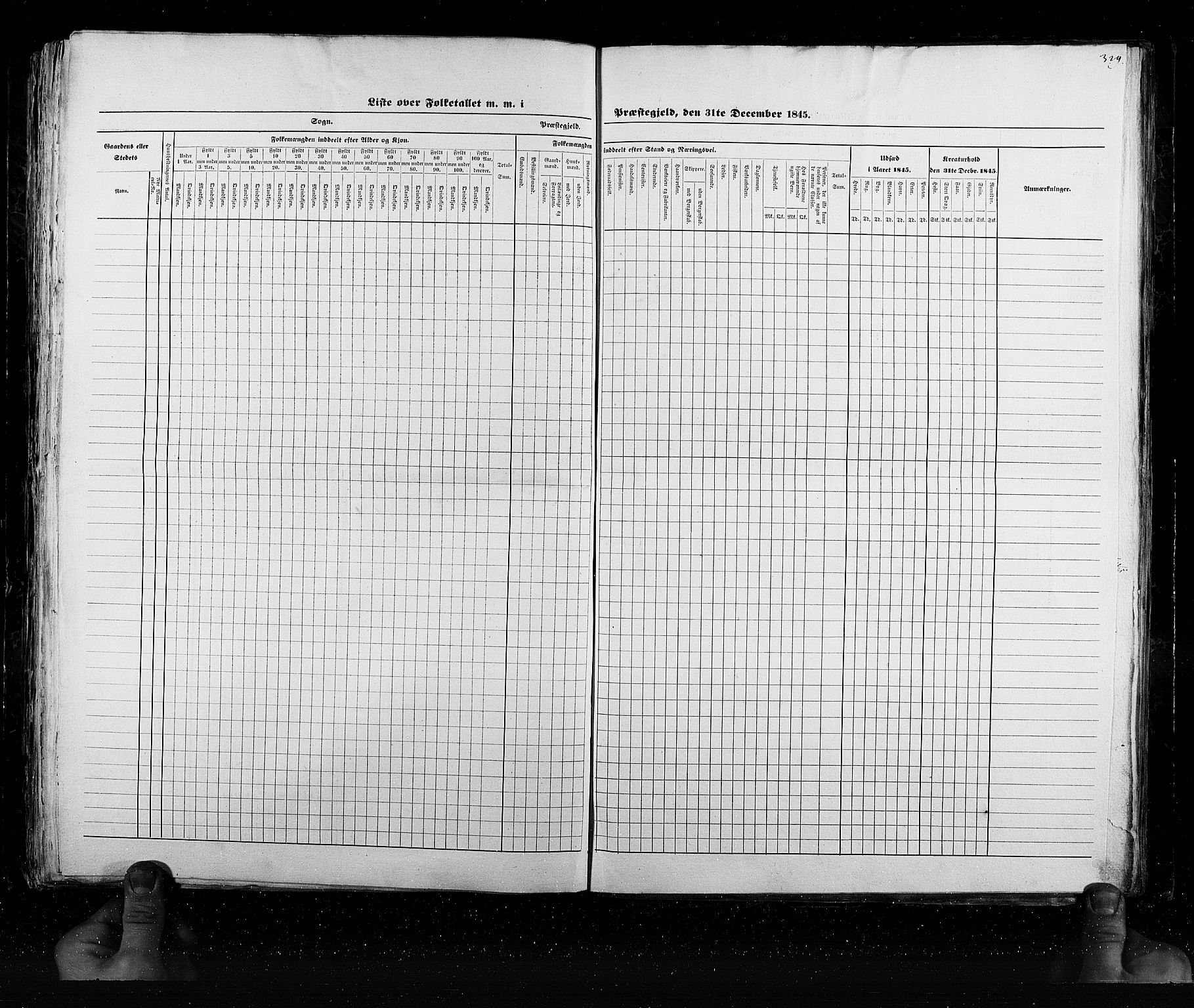 RA, Census 1845, vol. 6: Lister og Mandal amt og Stavanger amt, 1845, p. 329